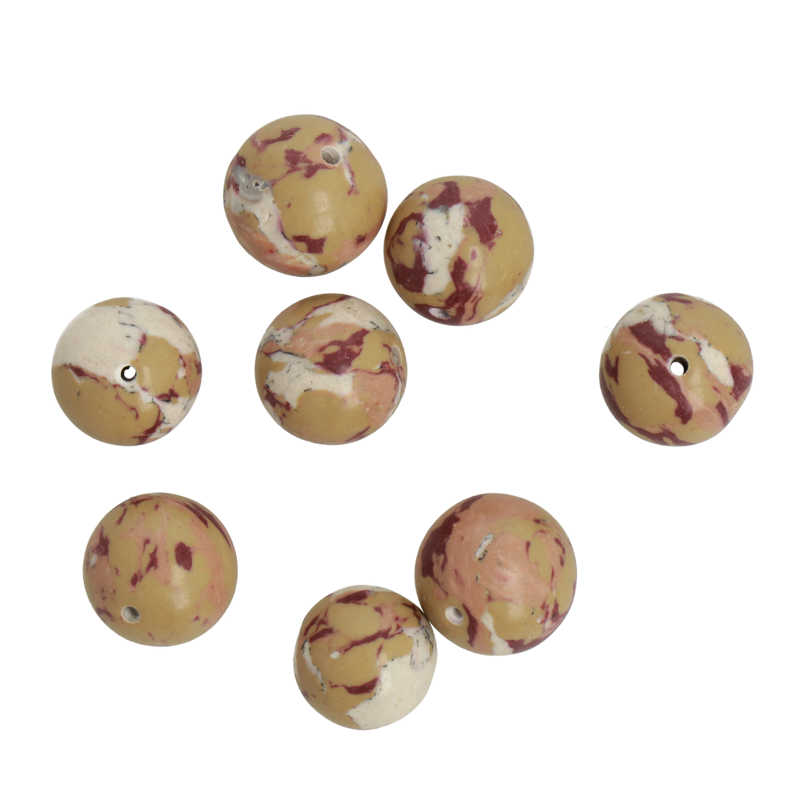 beige ceramic beads round 12mm | 15pc