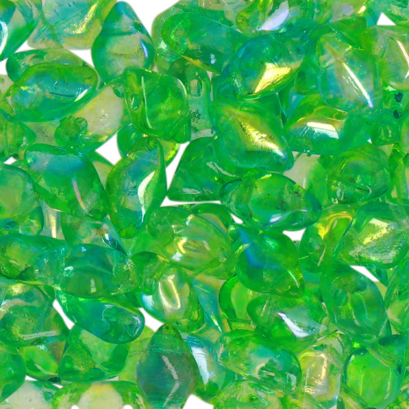 czech glass gemduo beads - summer rainbow green 8x5mm | 10gr