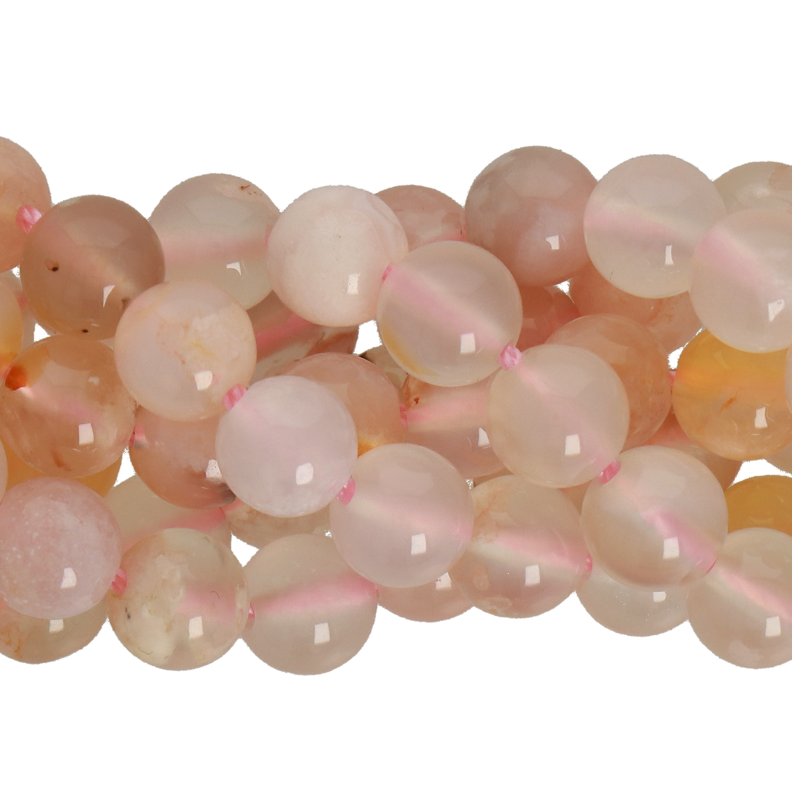 flower agate smooth round 6mm | 15pc