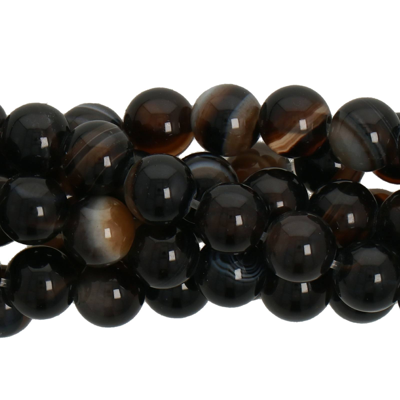 black lace agate smooth round 6mm | 15/16-inch strand