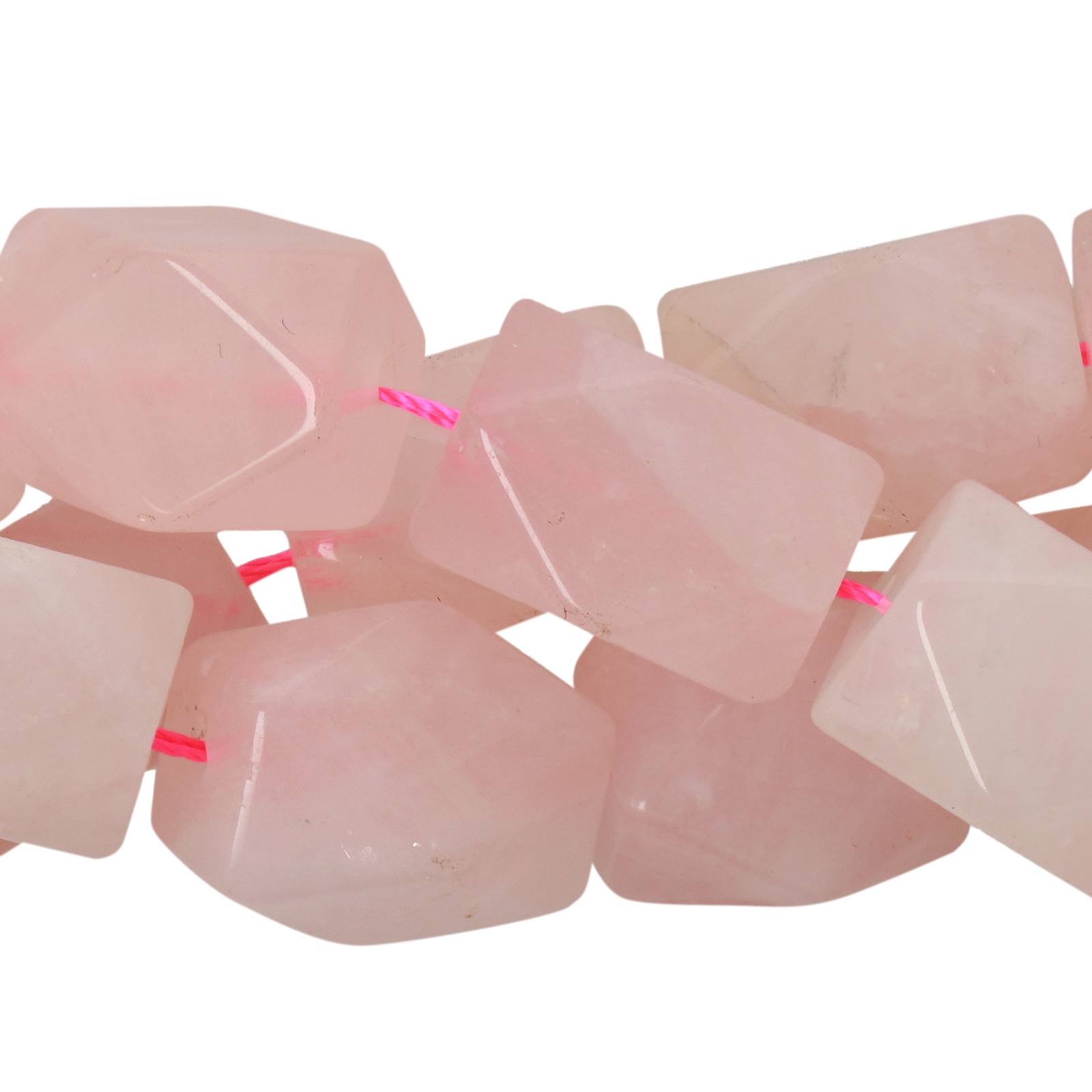 rosenquarz facettiertes nugget 18x13mm | strang 38/40cm