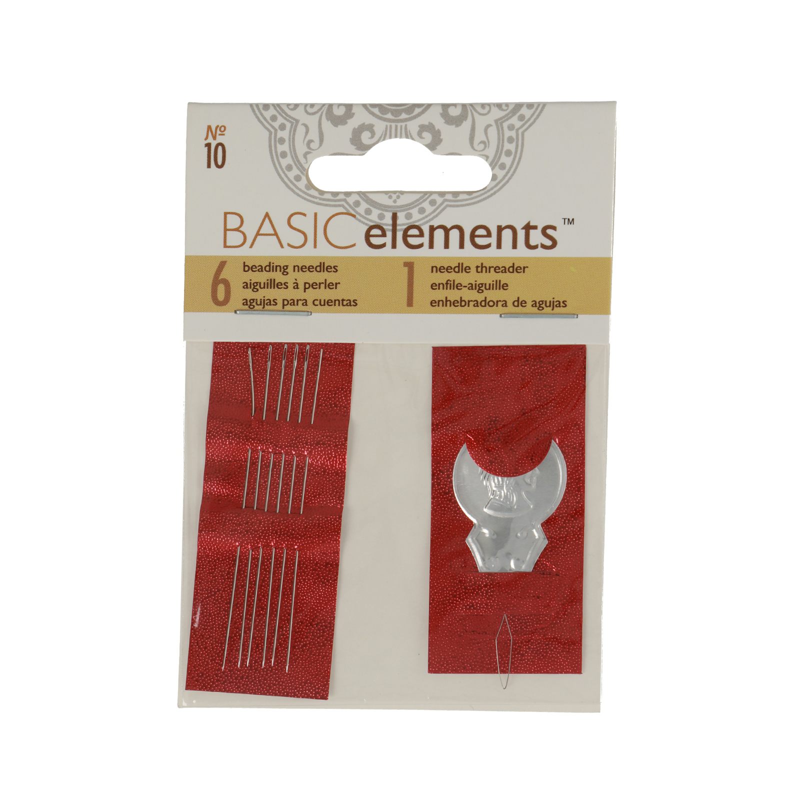 beading needles #10 - 6pc + 1 threader | 1pc