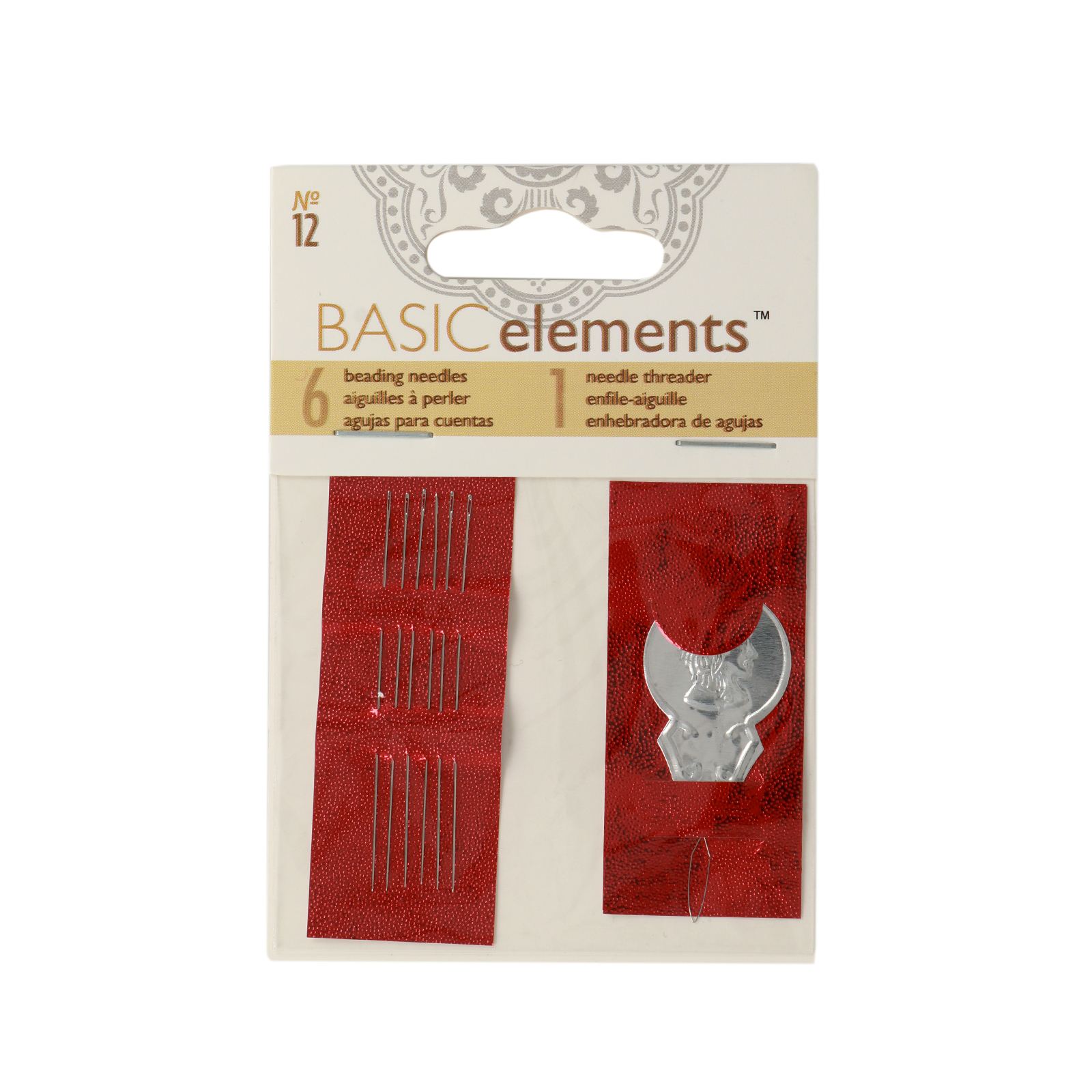 beading needles #12 - 6pc + 1 threader | 1pc