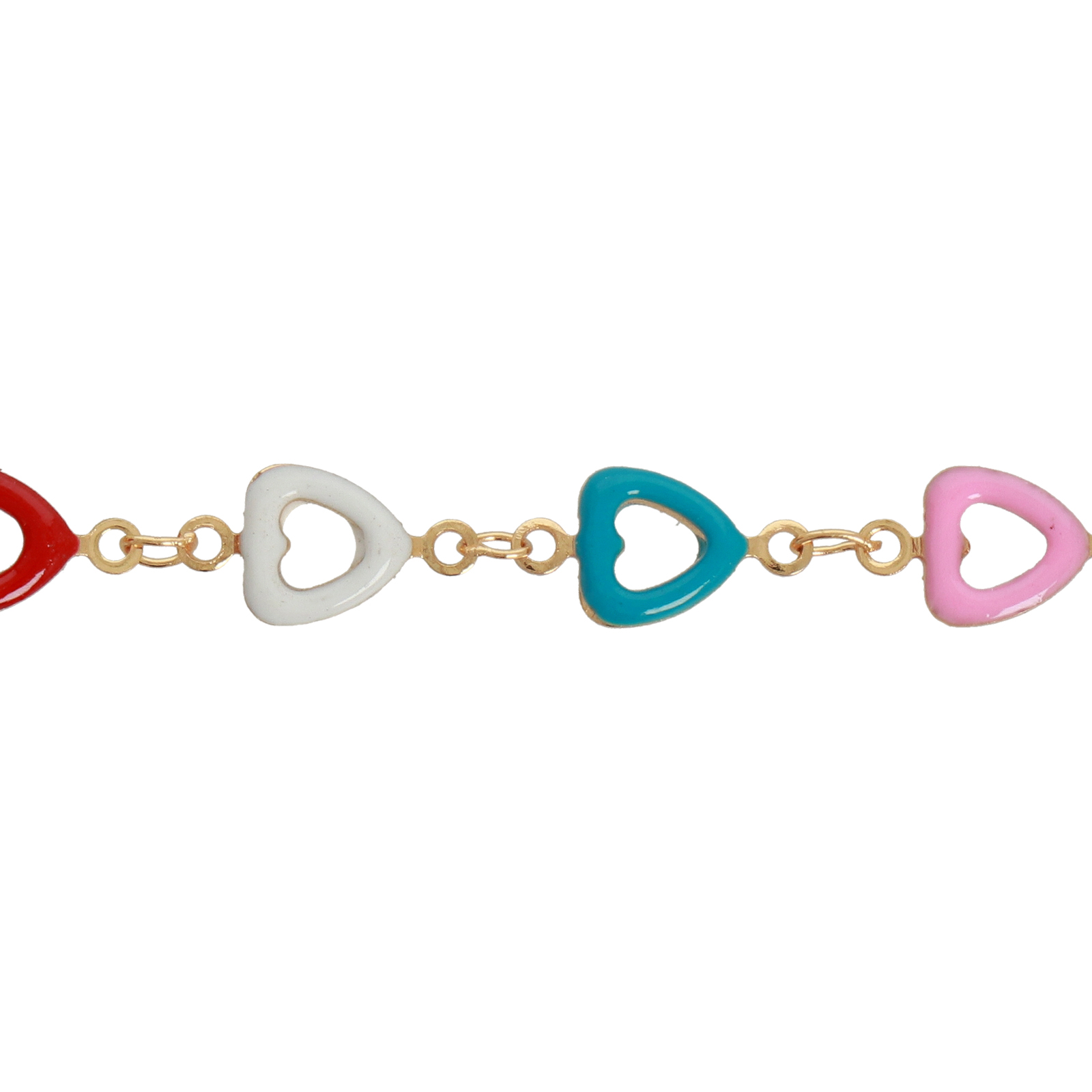 herzen emailliert ketten vergoldet link 7mm | 1mt