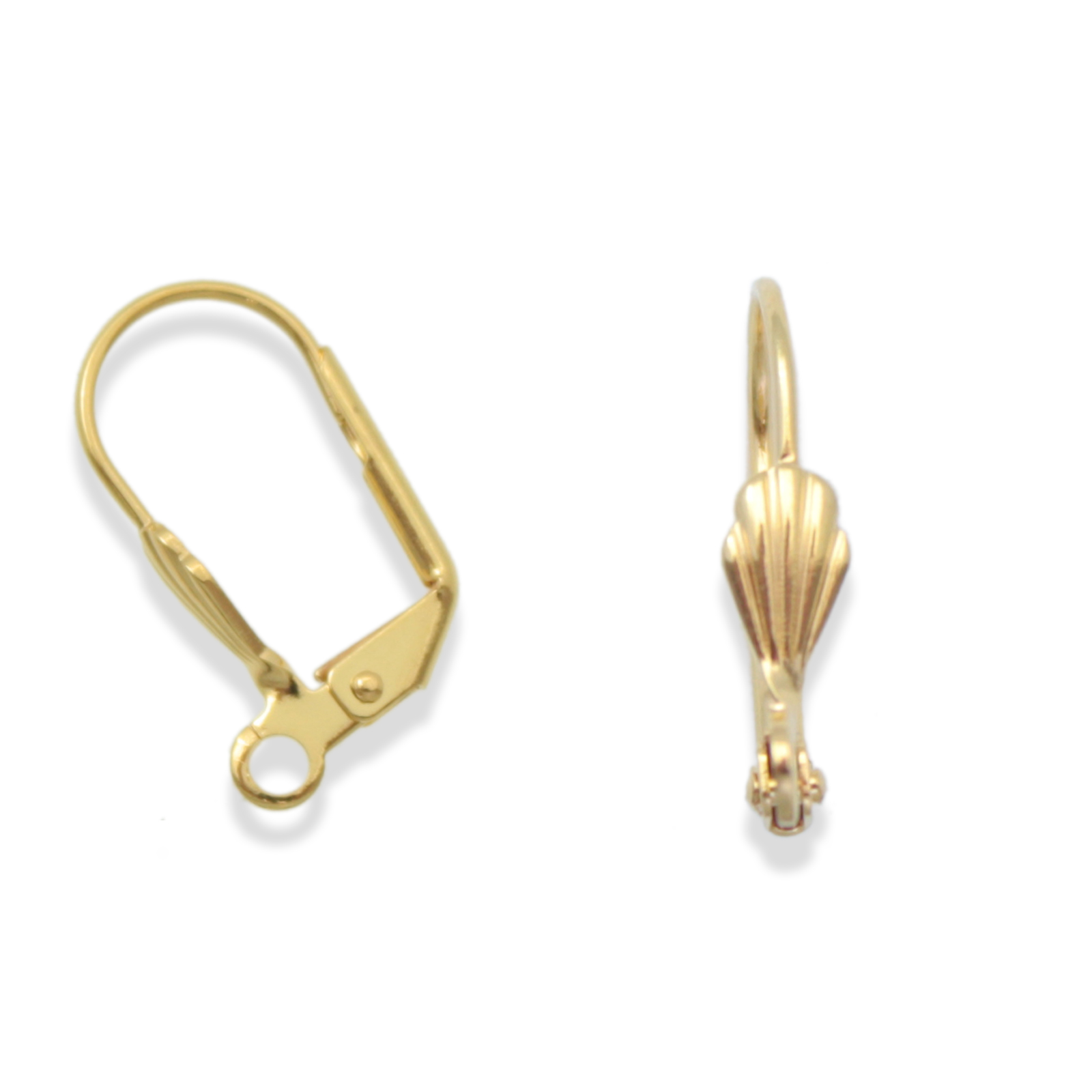 gold plated shell leverback 18mm | 8pc