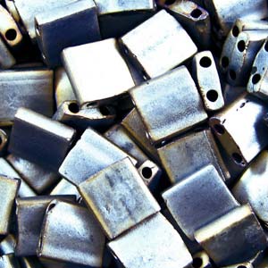miyuki tila beads - matte metallic silver/grey 5mm | 5gr