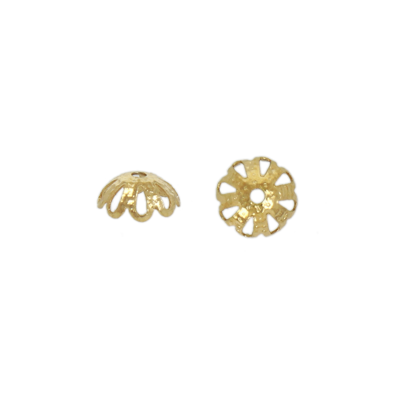 gold plated stainless steel flower bead cup 6mm | 20pc