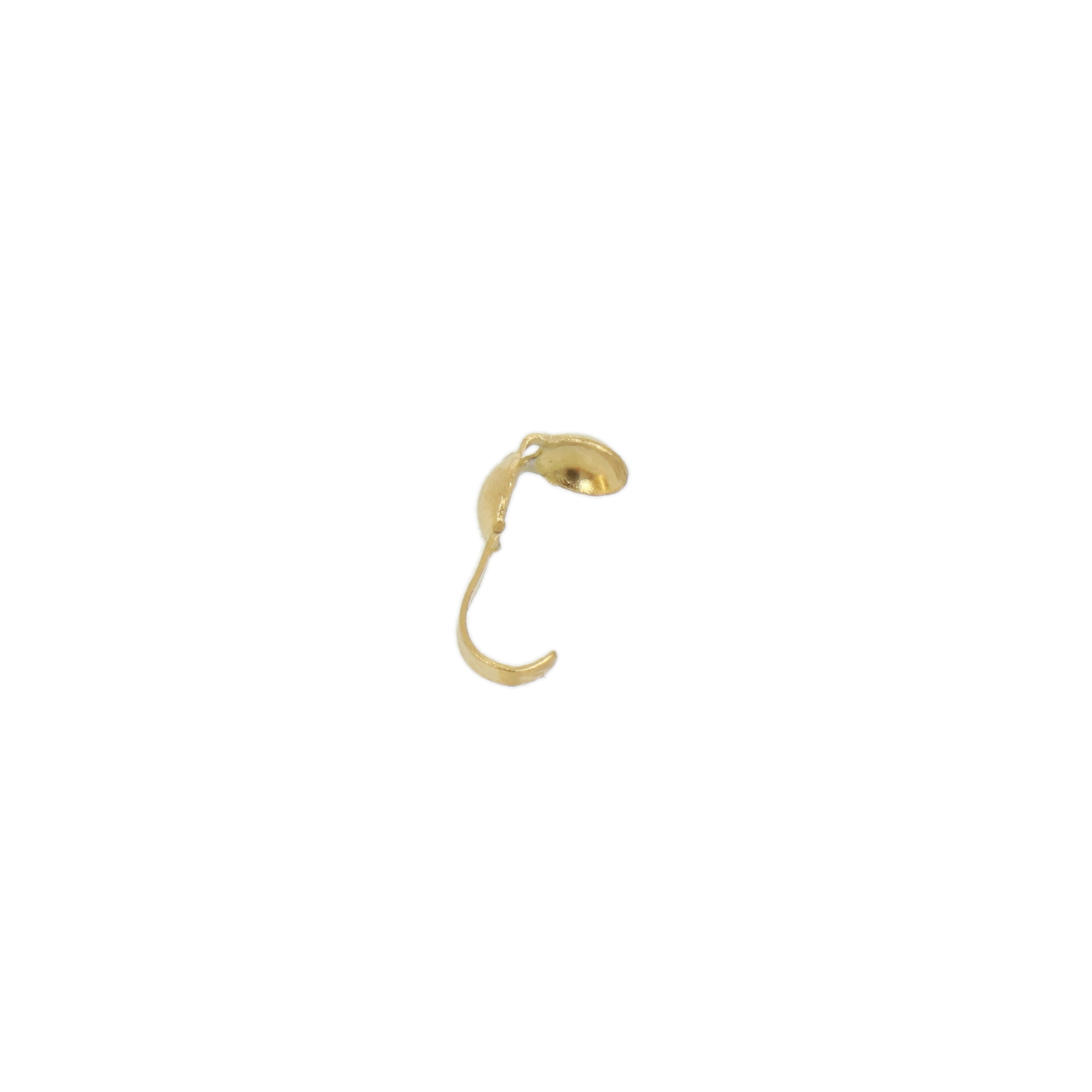 gold plated stainless stell clamshell bead tip 3mm with small hole | 20pc