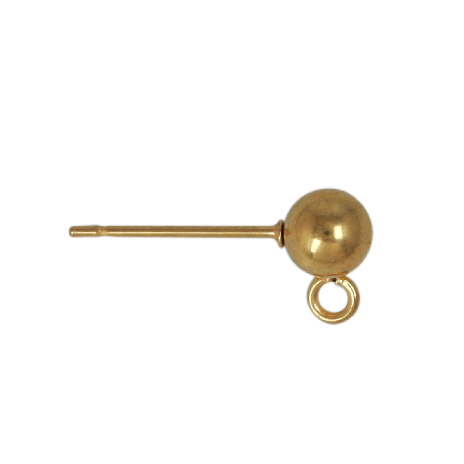 gold plated stainless steel ball post earring 5mm | 10pc