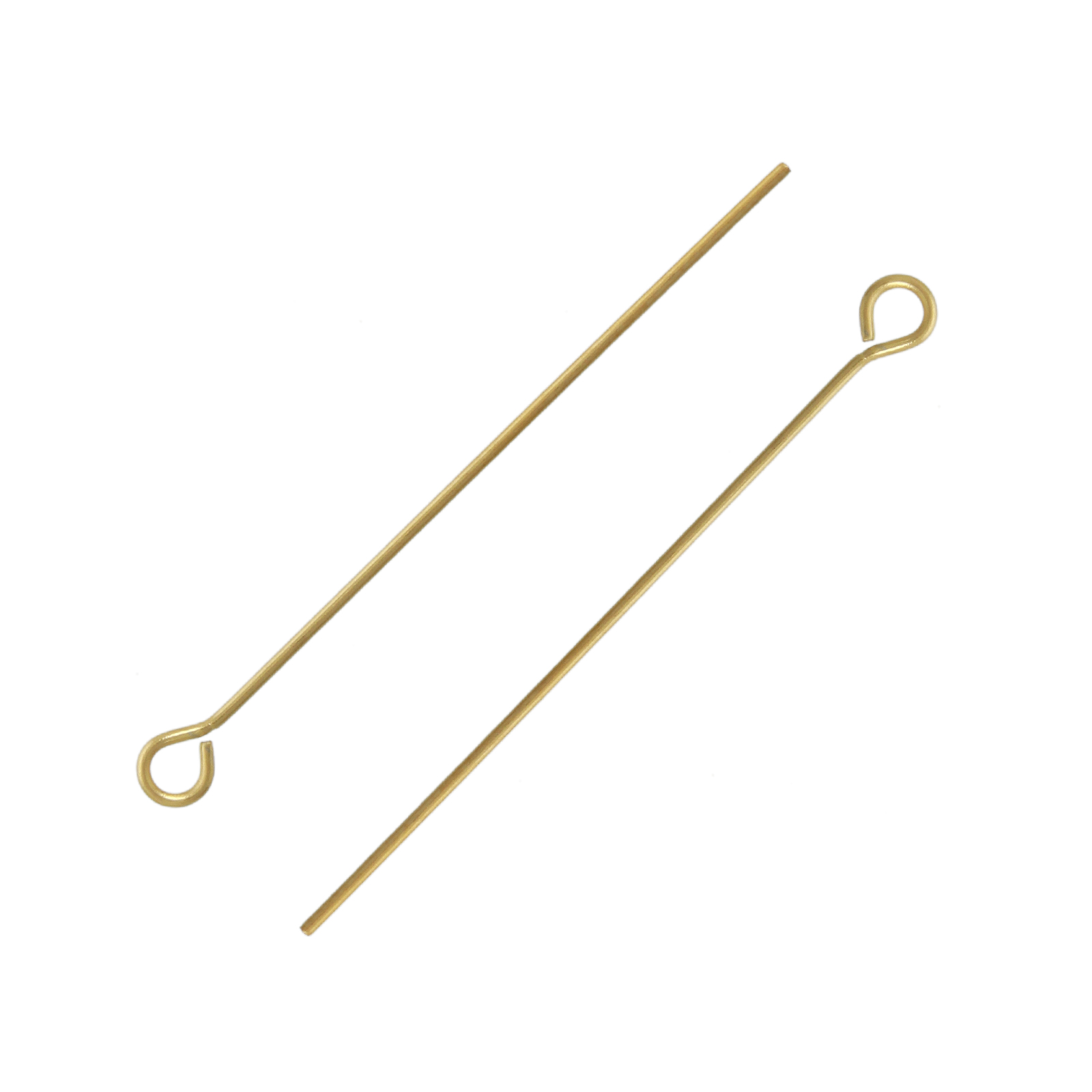 gold plated stainless steel eyepin 38mm - wire 0,70mm | 10pc