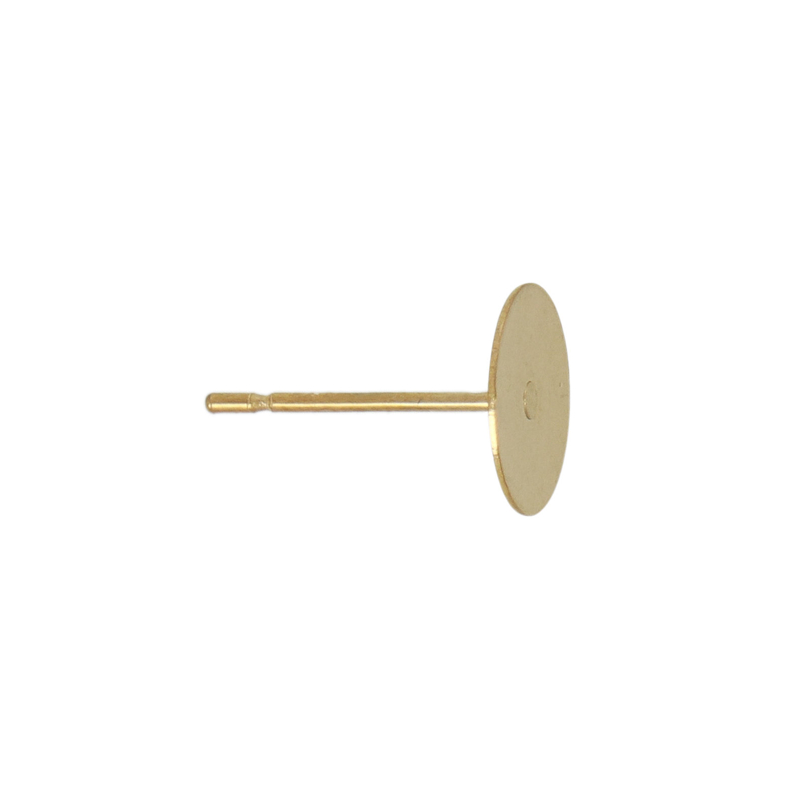 gold plated stainless steel flat glue on post earring 8mm | 20pc