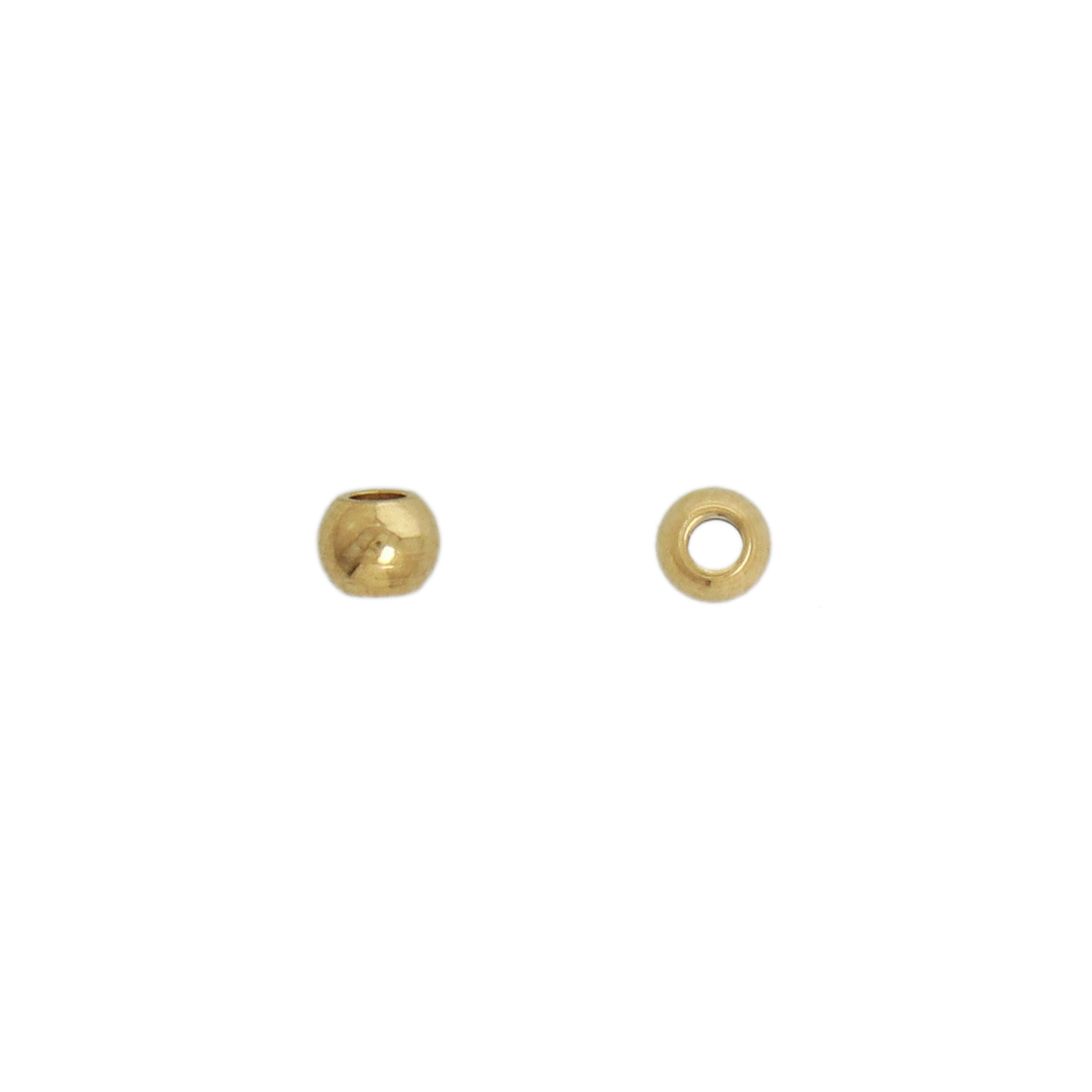 gold plated stainless steel spacer round bead 3mm - hole 1,2mm | 25pc