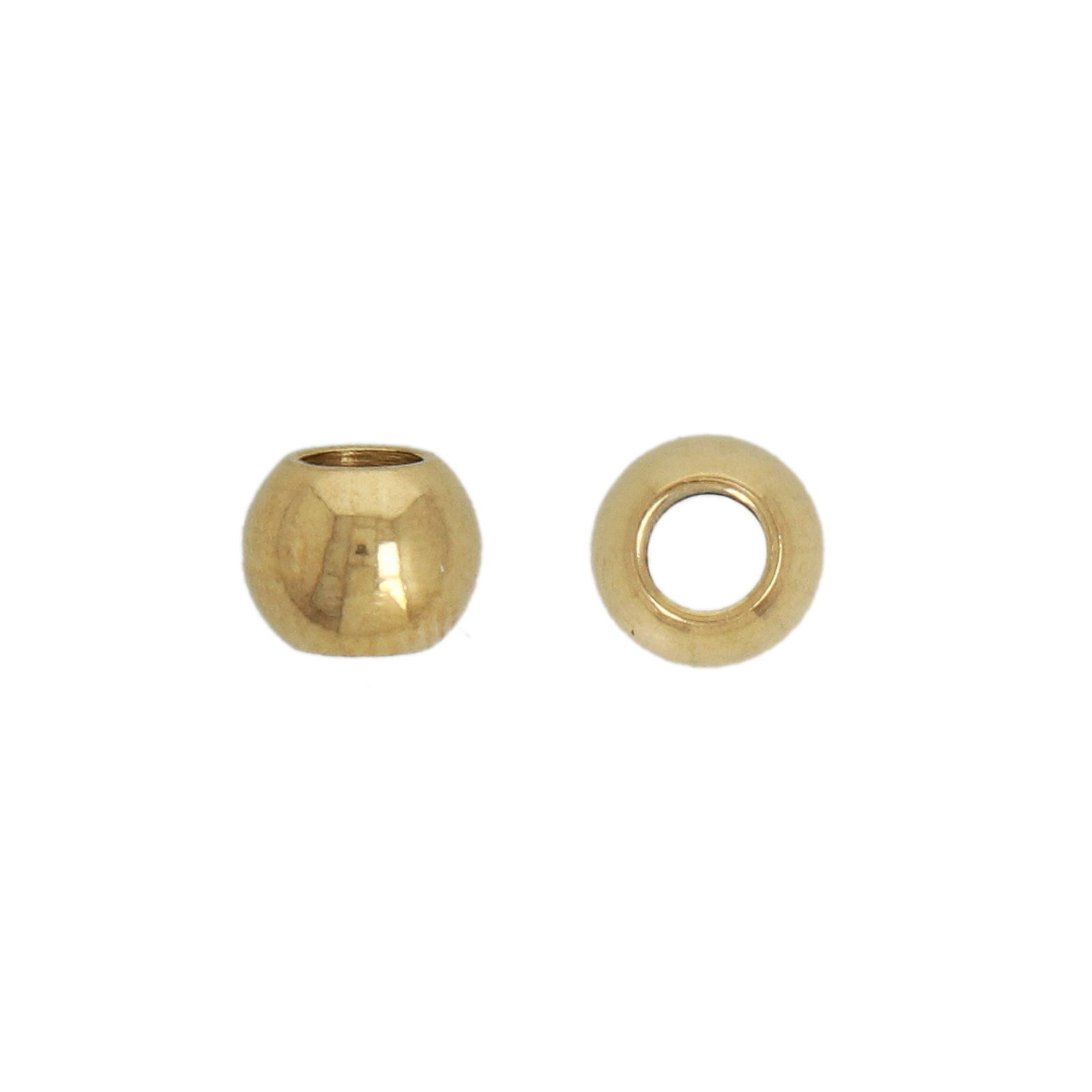 gold plated stainless steel spacer round bead 6mm - hole 2,5mm | 20pc