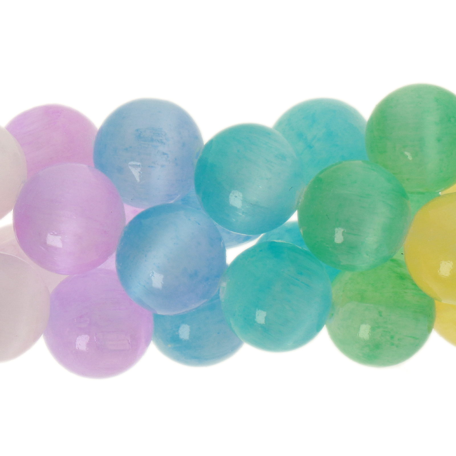 dyed selenit glatt runde mix farben 10mm | strang 38/40cm