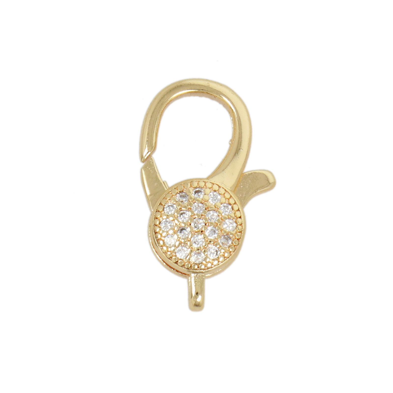 gold plated metal cz lobster clasp 20x12mm | 1pc