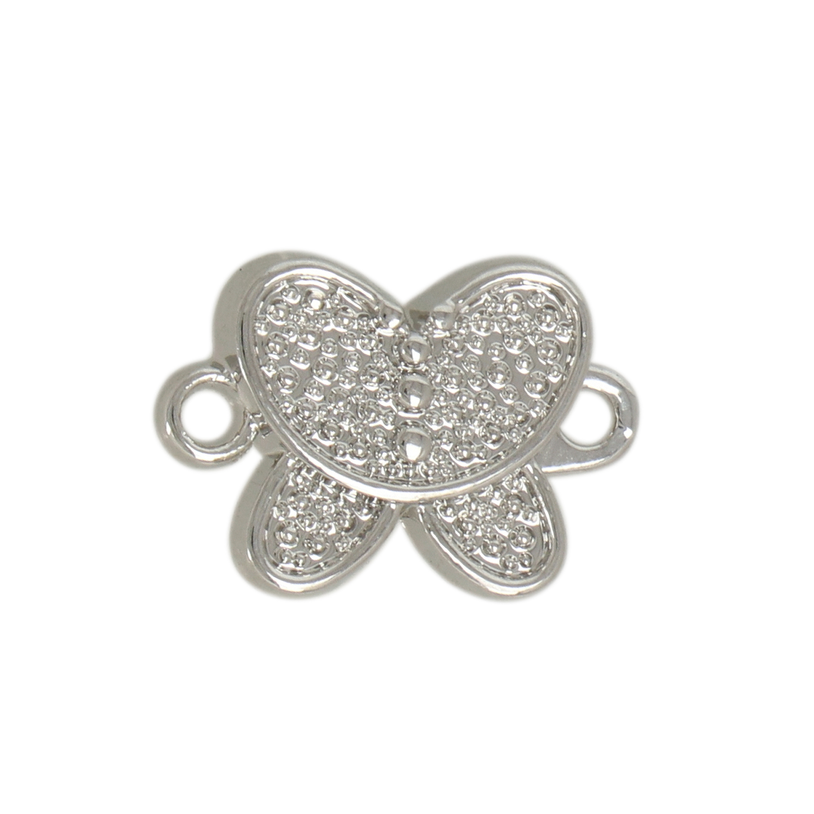 rhodium silver plated magnetic clasp butterfly 16x11mm | 1pc