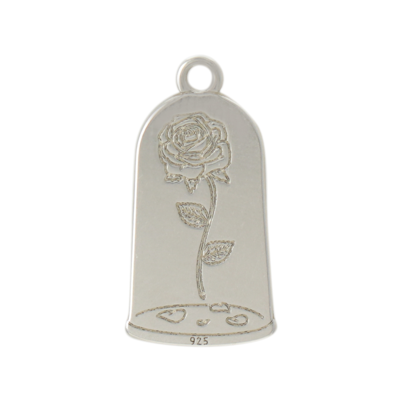 sterling silver rose charm 20x19mm | 1pc