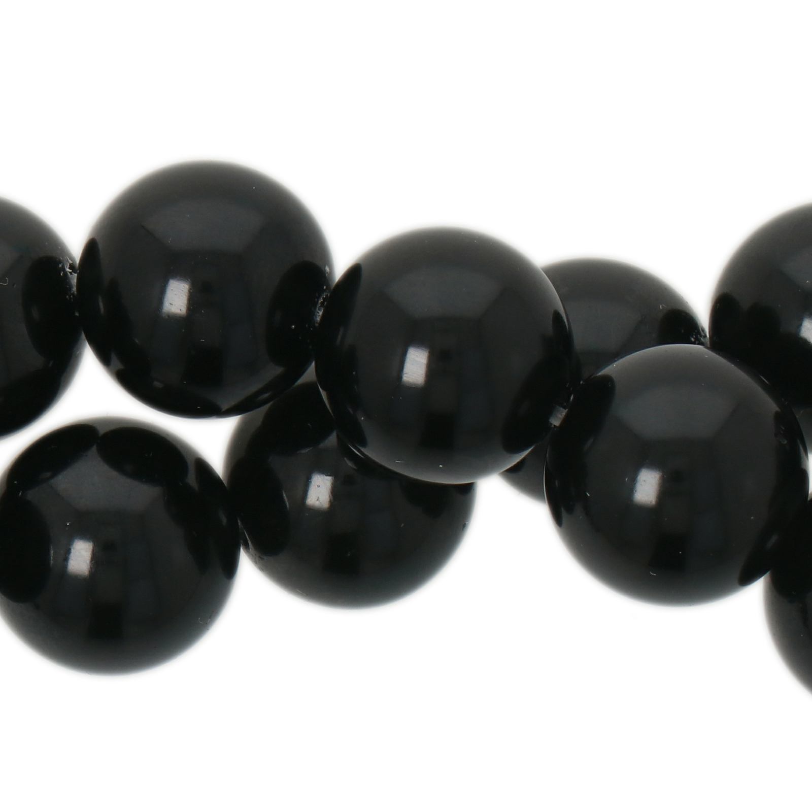 black obsidian smooth round 12mm | 15/16-inch strand