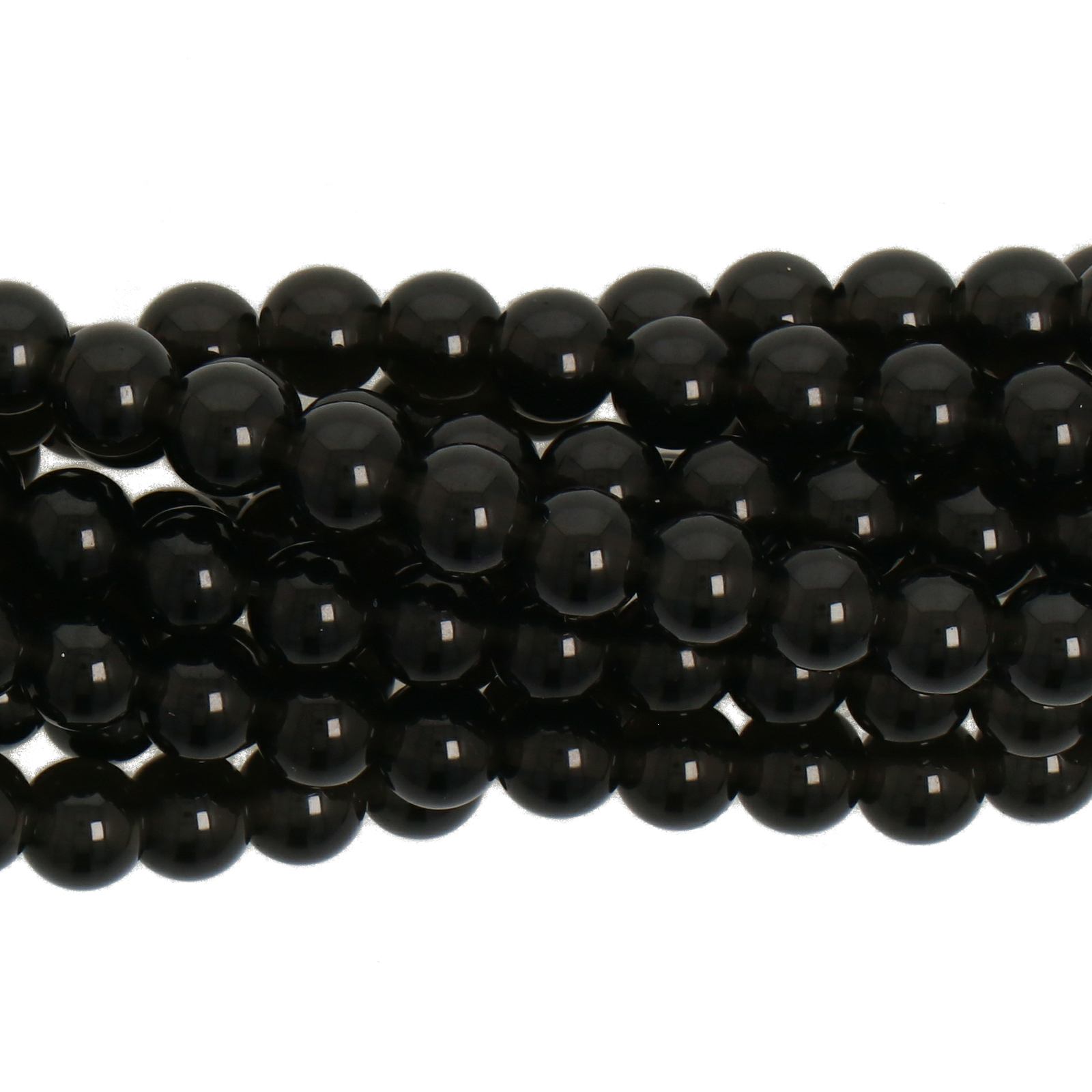 black obsidian smooth round 4mm | 15/16-inch strand
