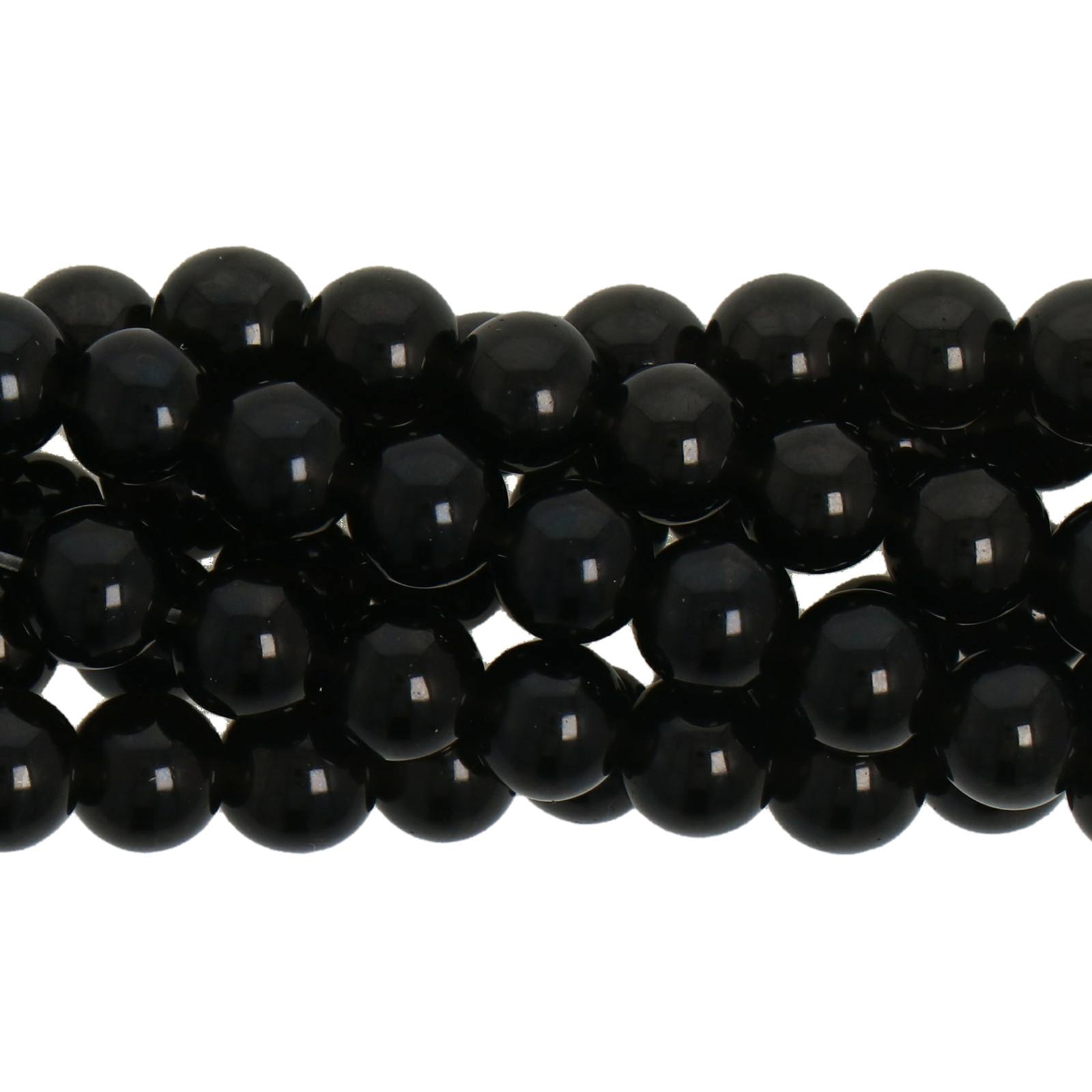 schwarzobsidian glatt runde 6mm | strang 38/40cm