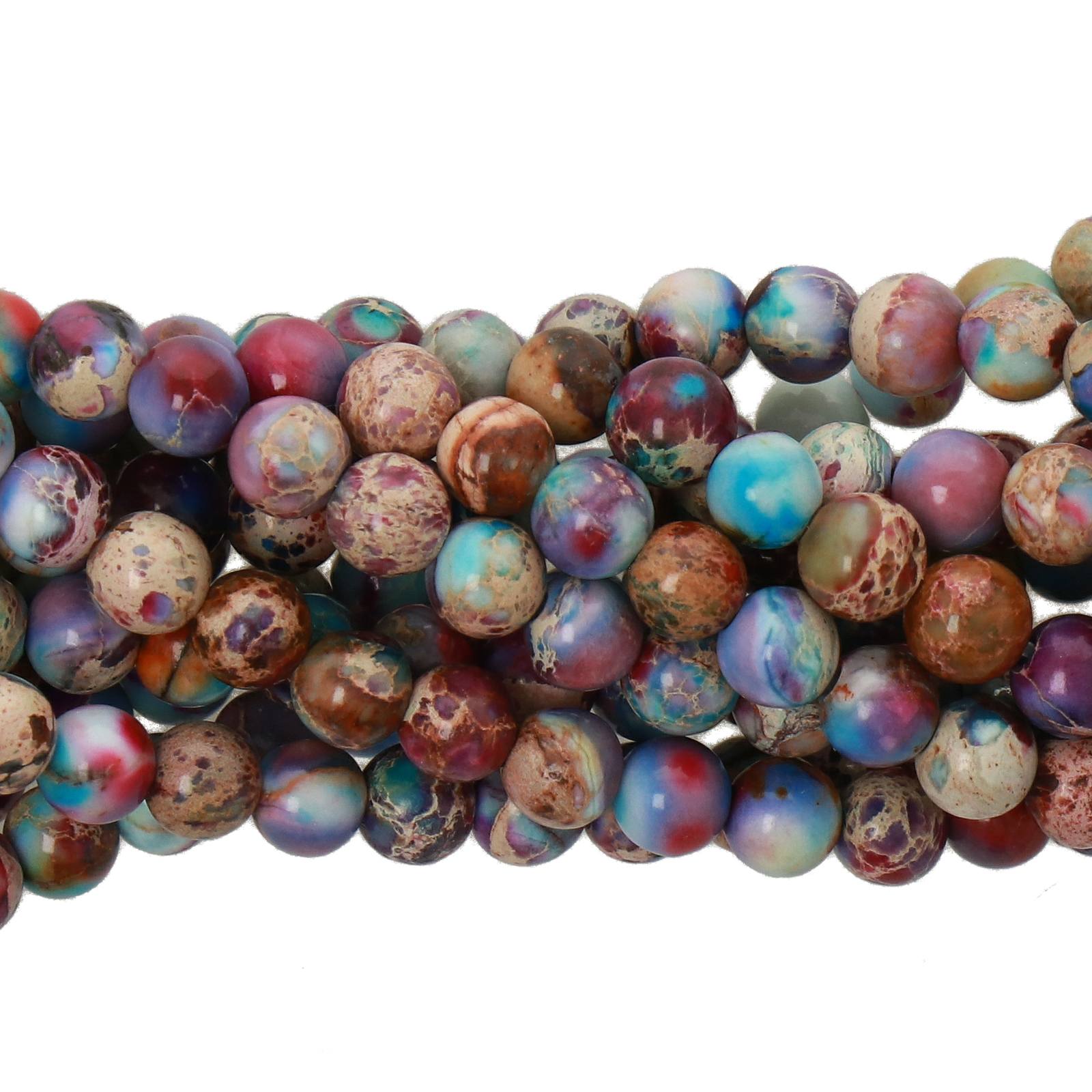 dyed impression jasper galaxy smooth round 4mm | 15/16-inch strand
