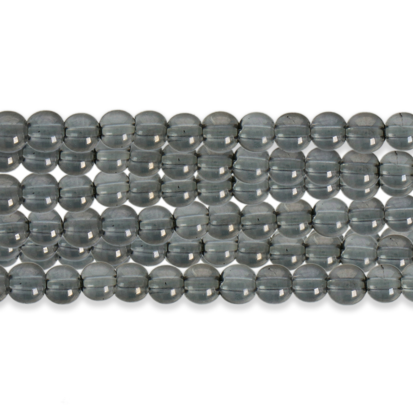 silver plated rock crystal smooth round 4mm | 30pc