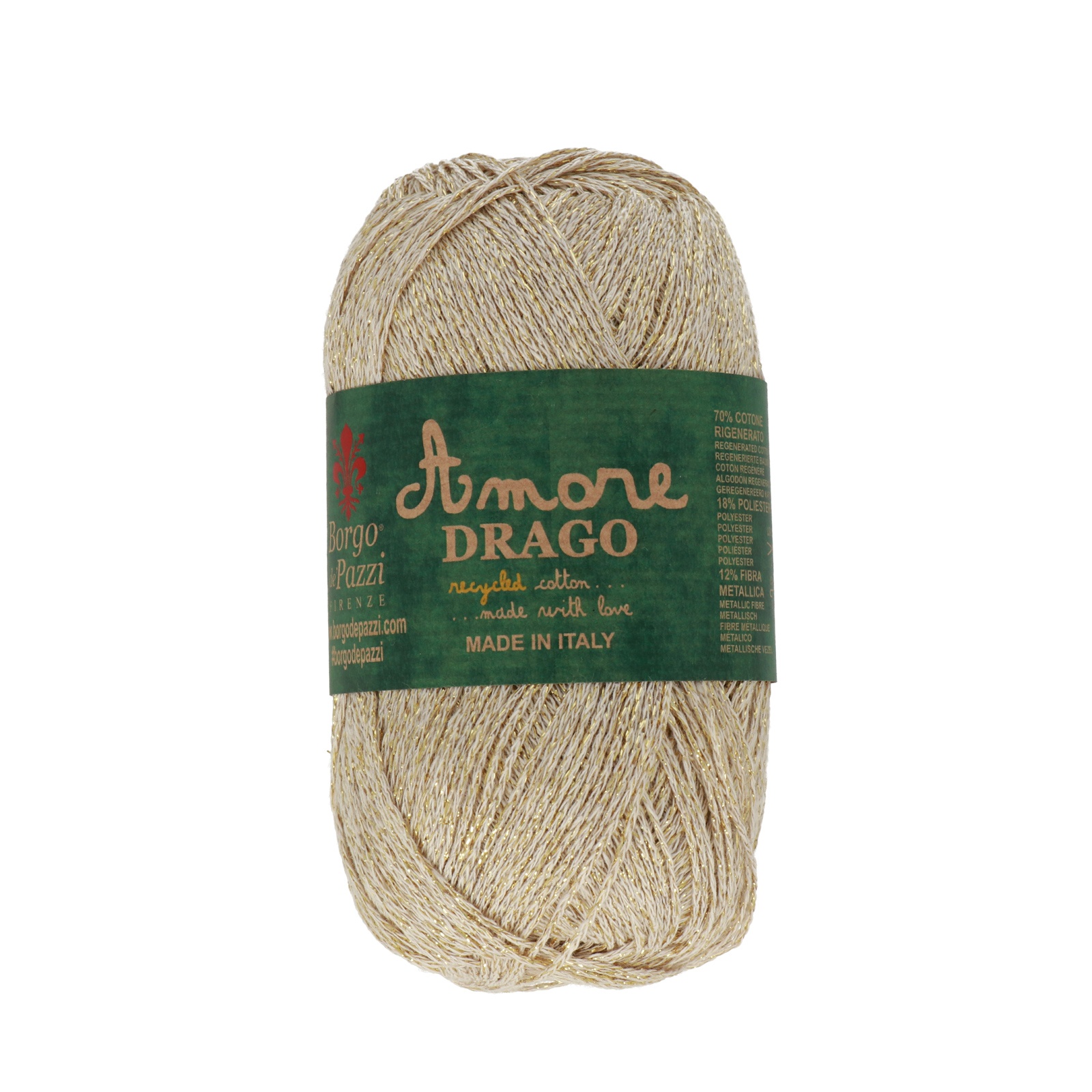 borgo de' pazzi amore drago - lurex cream (03) - 50gr (200mt) | 1pc