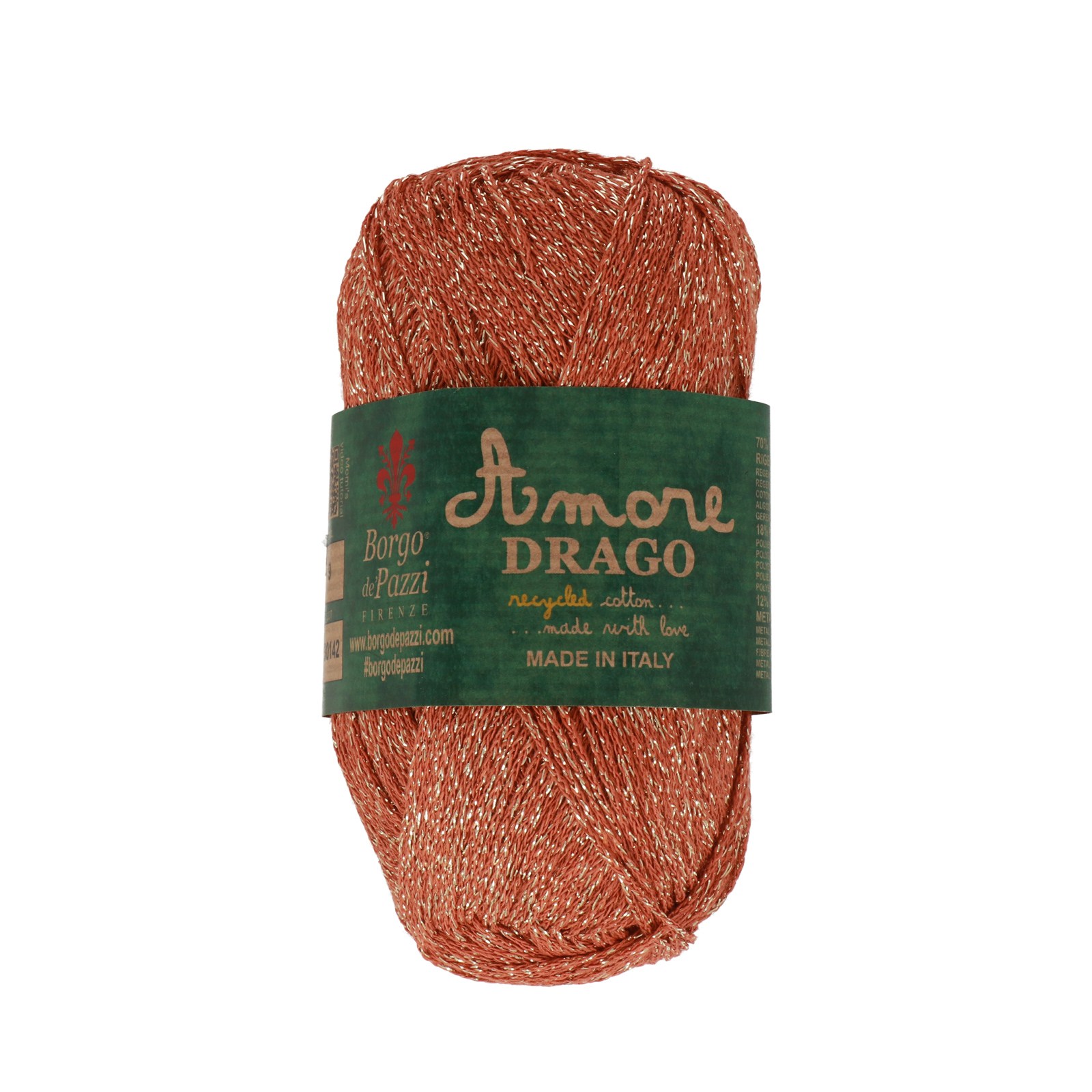 borgo de' pazzi amore drago - lurex orange (09) - 50gr (200mt) | 1pc