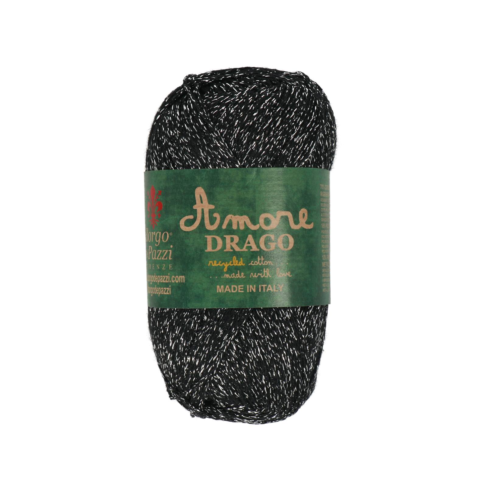 borgo de' pazzi amore drago - lurex black (18) - 50gr (200mt) | 1pc