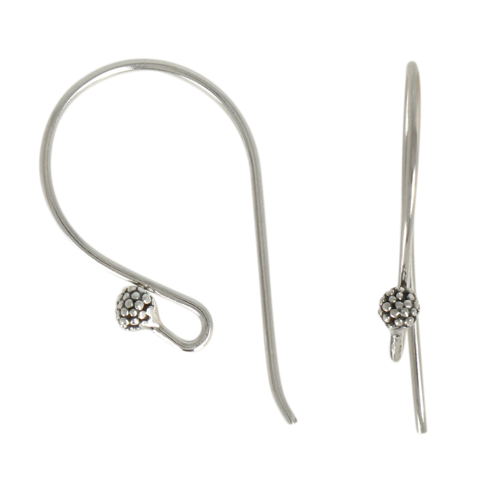 antique sterling silver fancy wire french earwire 23mm | 2pc