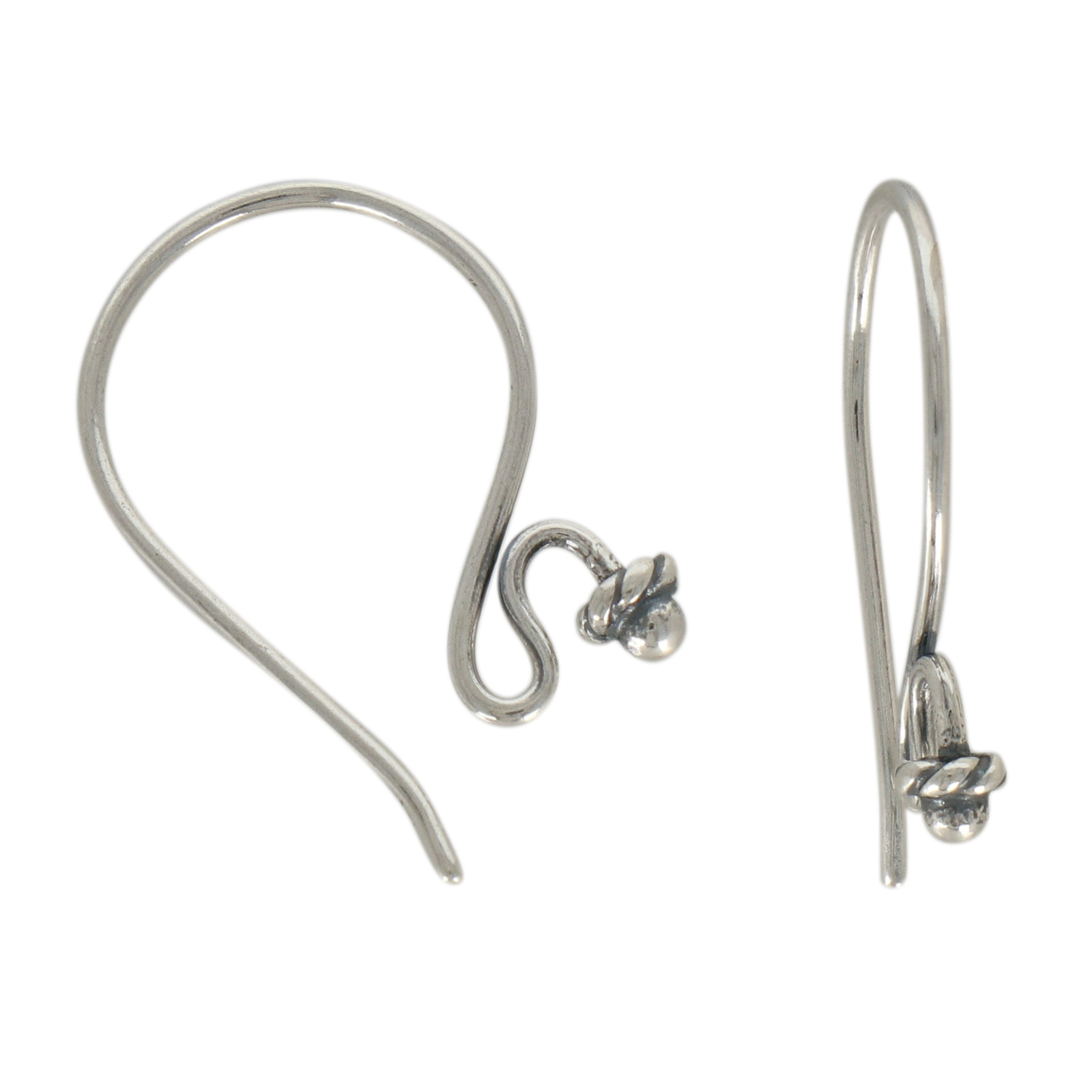 antique sterling silver fancy wire french earwire 19mm | 2pc