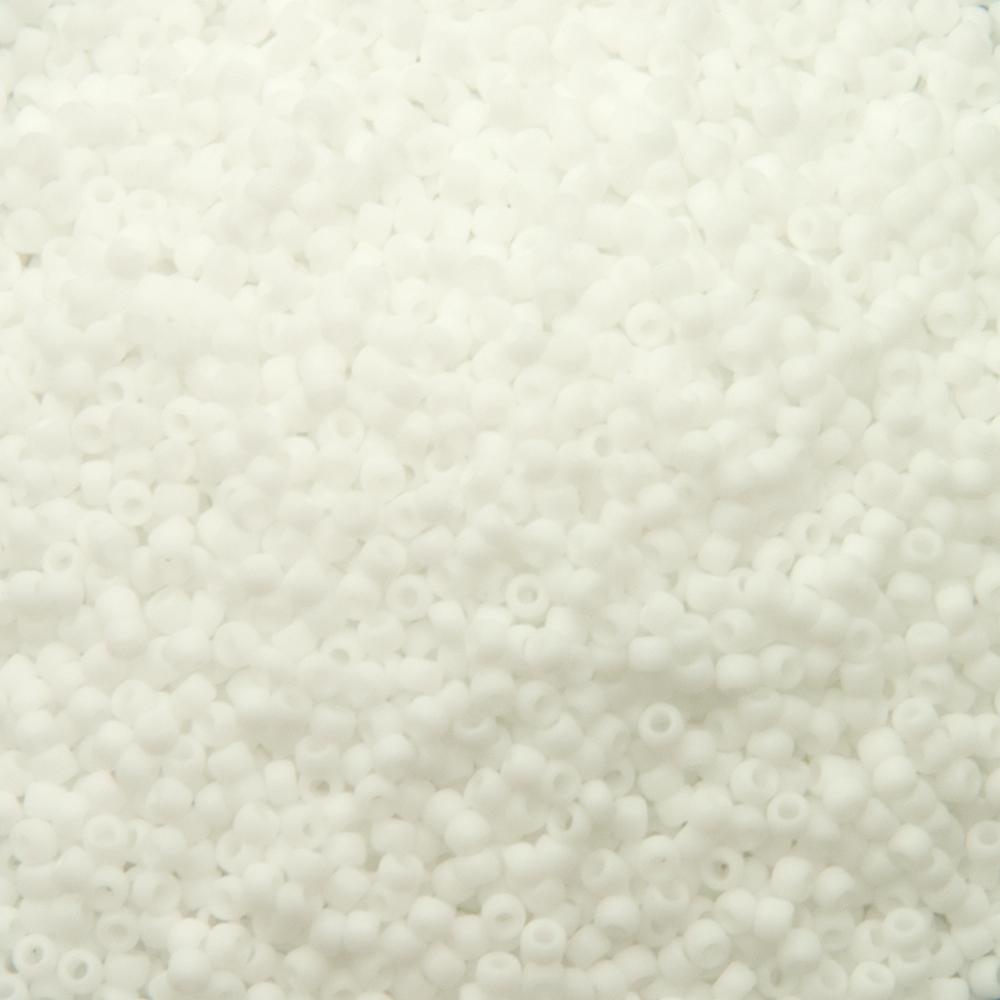 rocaille toho seed beads 15/0 - opaque frosted white (41f) | 10gr