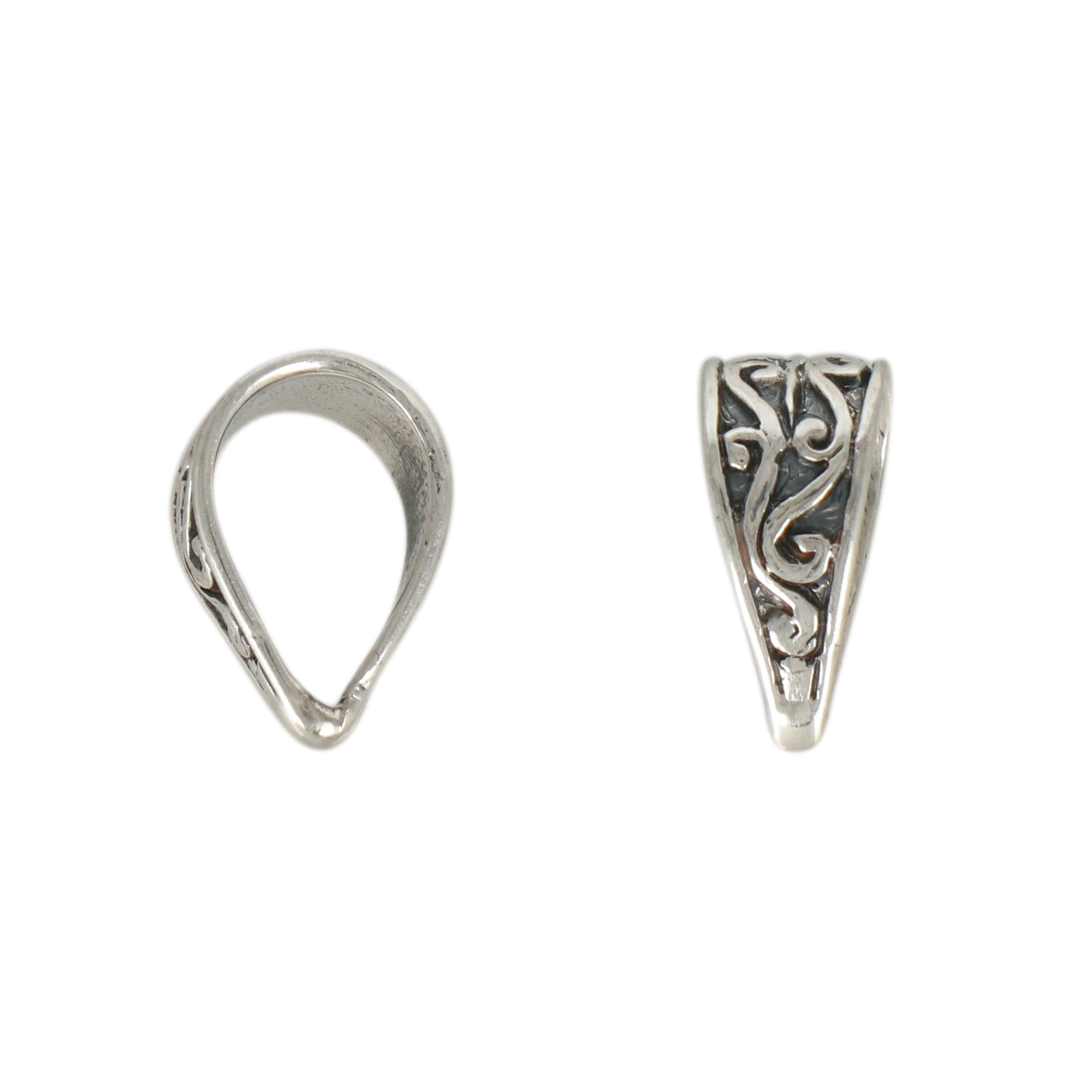 antique sterling silver bail 10x4mm | 2pc