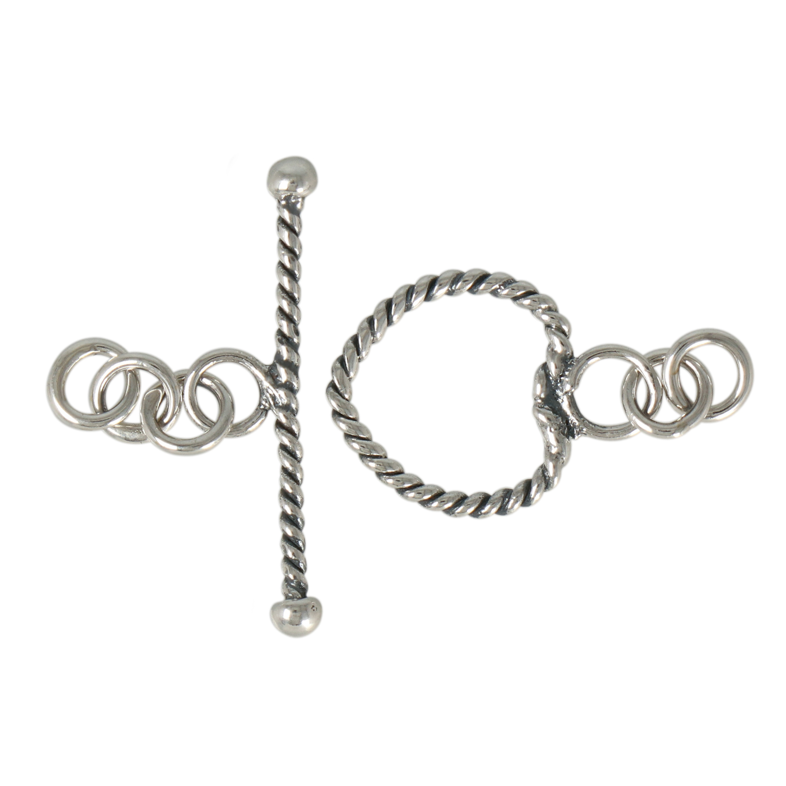 antique silver plated toogle clasp 15mm | 1pc