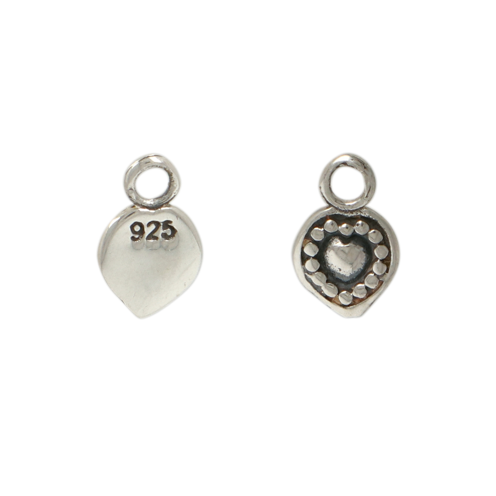 gravierte platte antik 925 sterlingsilbe herz 5mm | 2st