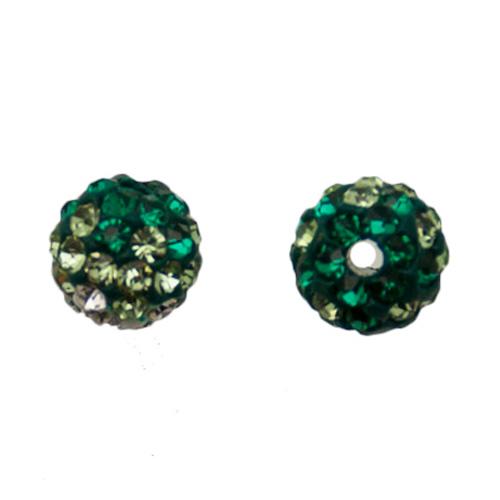 pave' beads - emerald multicolor round 6mm | 1pc