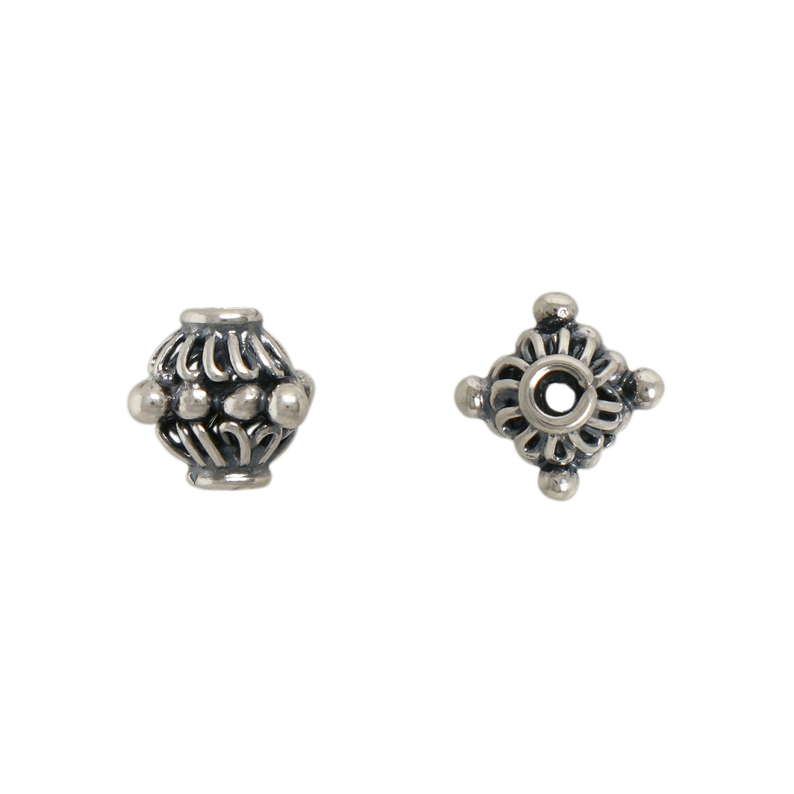 bali antique sterling silver bead ornate round 8mm | 1pc