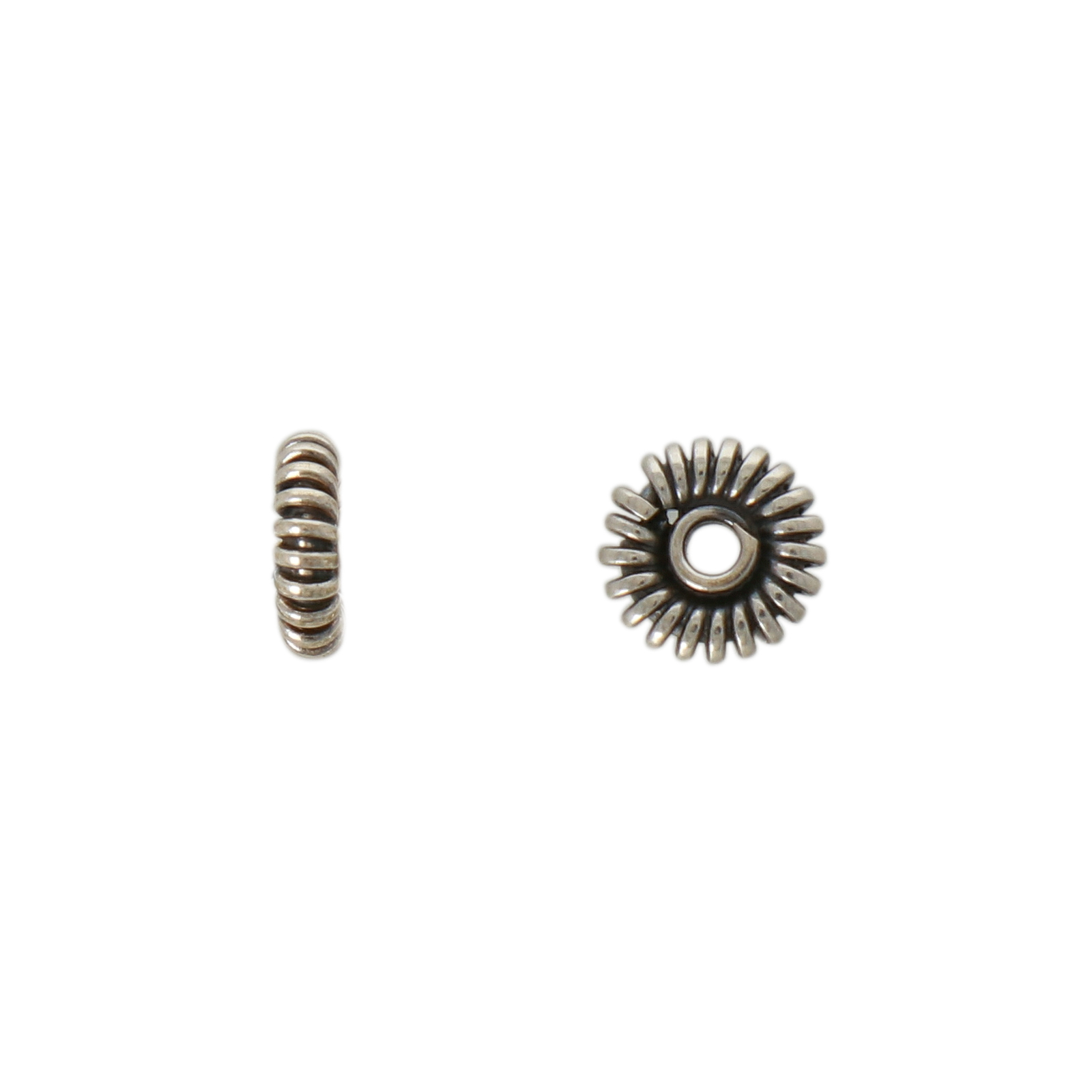 antique sterling silver gold plated spacer bead 5x2mm | 4pc