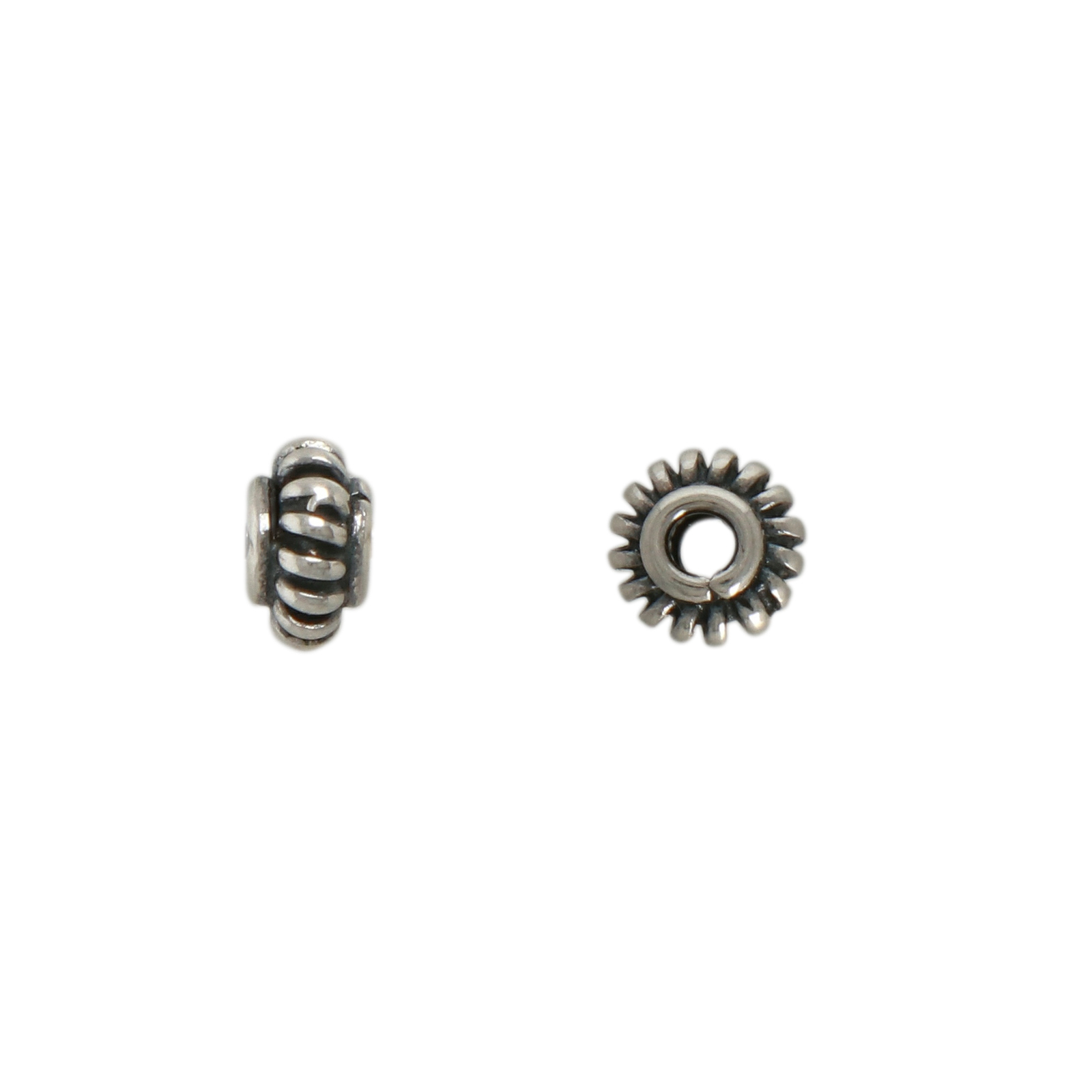 antique sterling silver gold plated spacer bead 4x4mm | 4pc