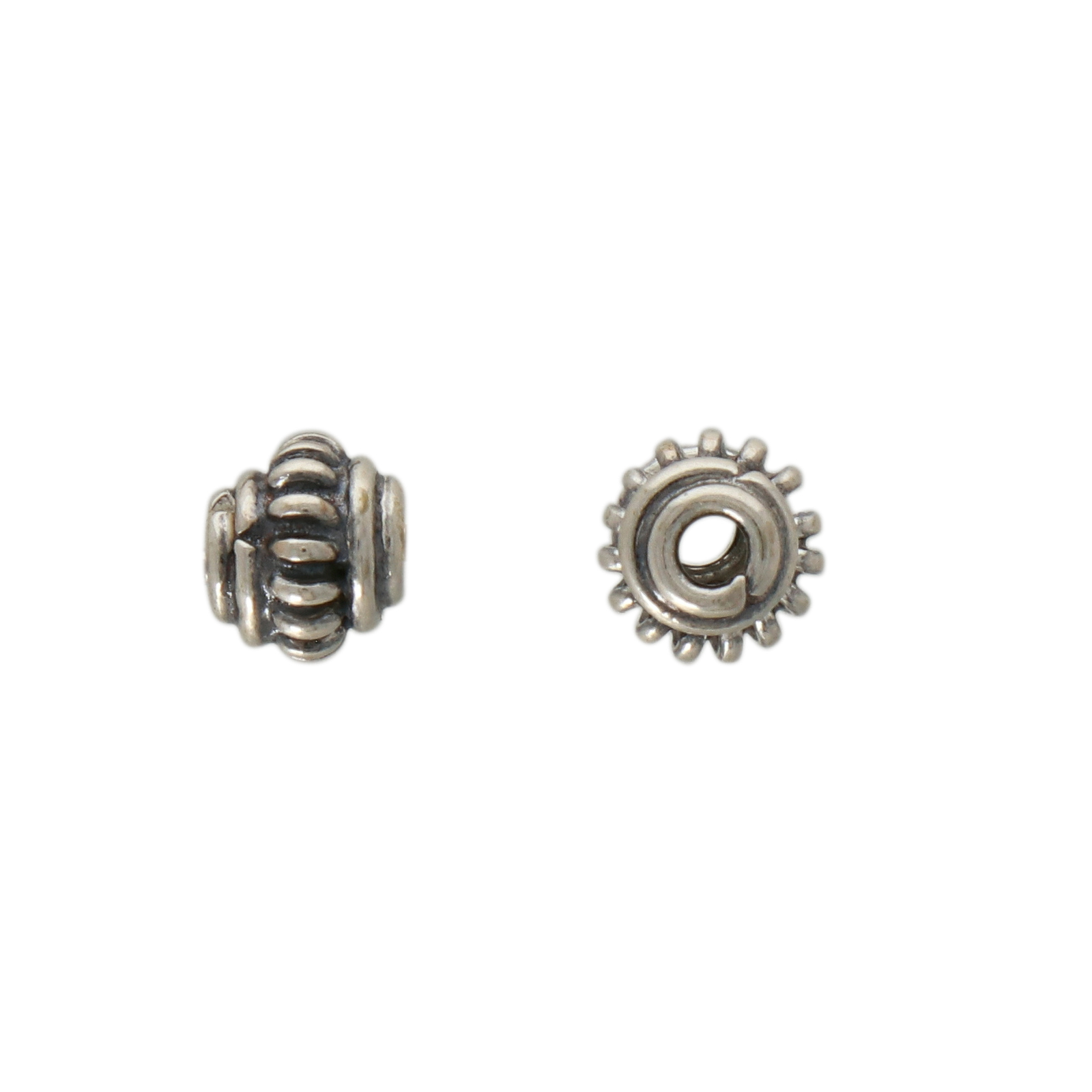 antique sterling silver gold plated spacer bead 5x4mm | 2pc