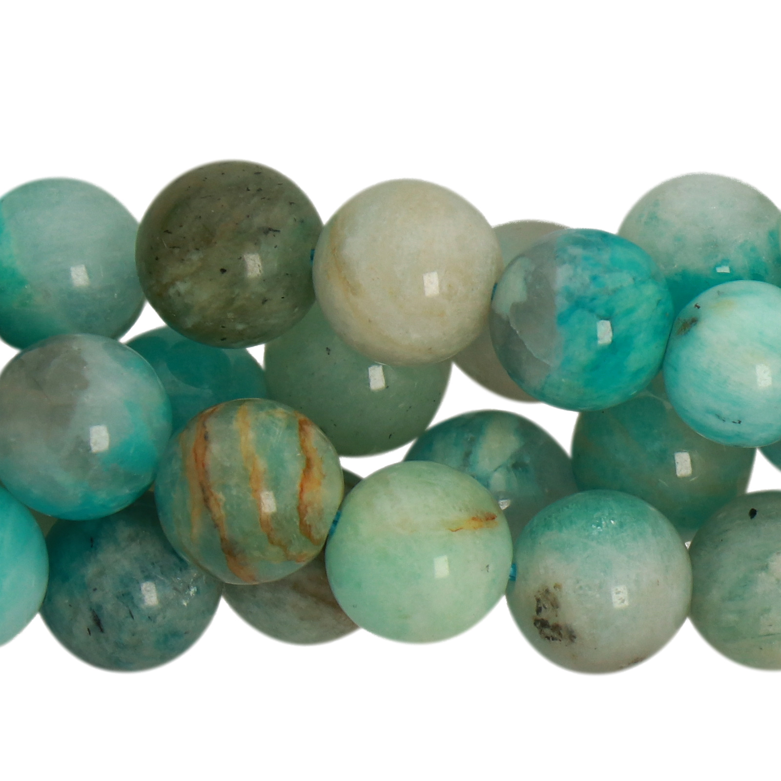 multicolor blue amazzonite smooth round 8mm | 15/16-inch strand
