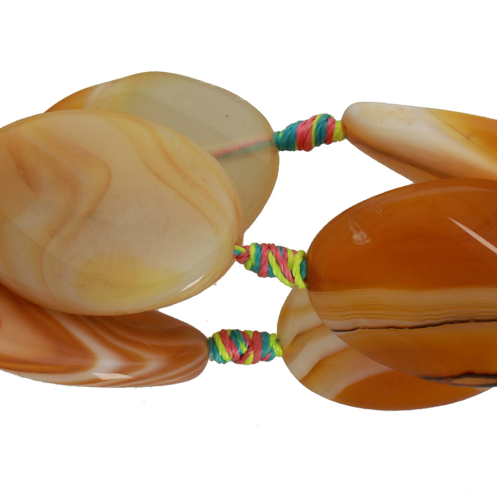 dyed lace agate yellow smooth oval irregular 30x20mm aprox. | 15/16-inch strand