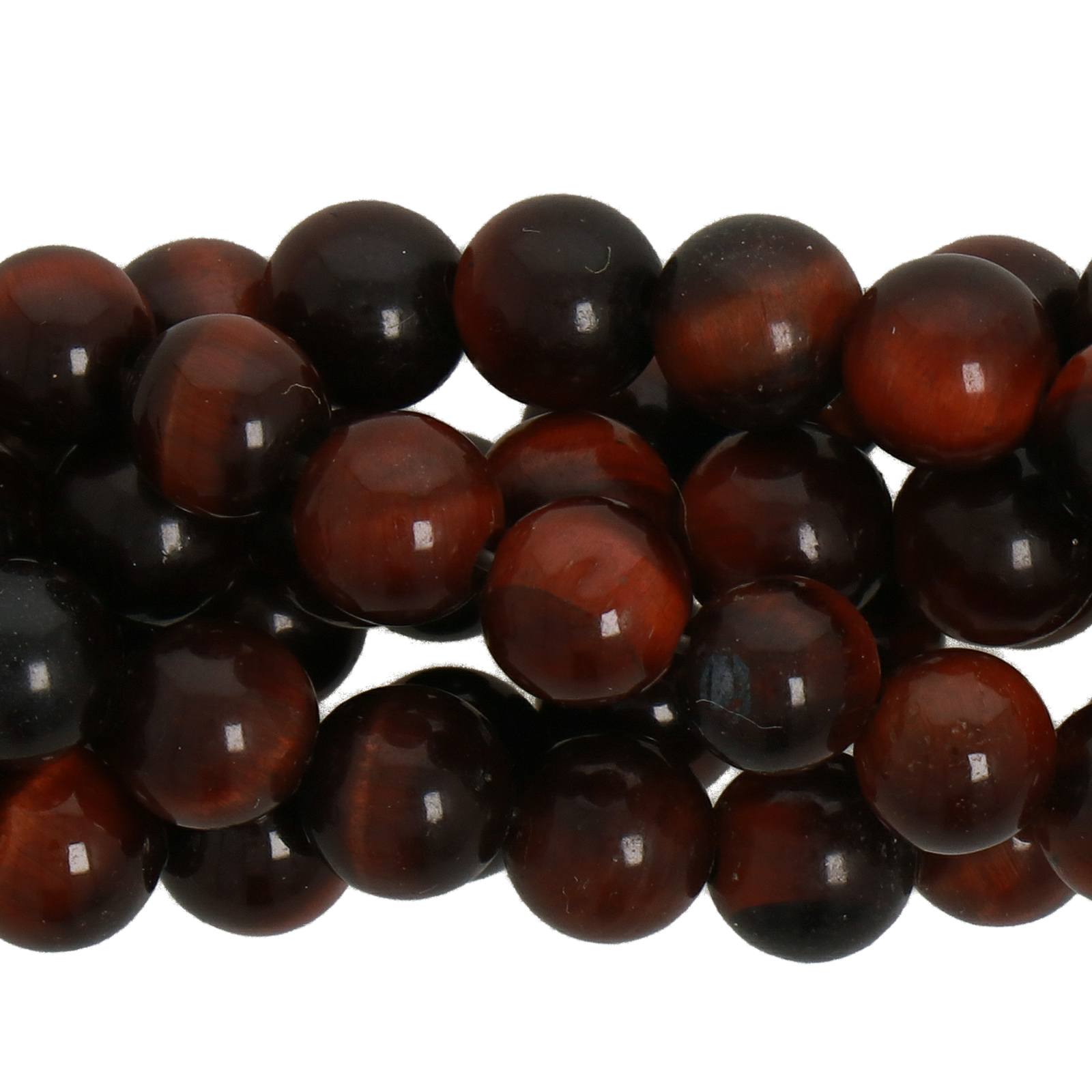 red tiger's eye smooth round 6mm | 20pc