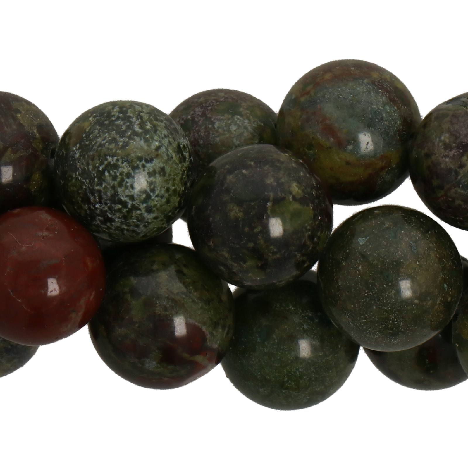 dragon blood jasper smooth round 10mm | 12pc