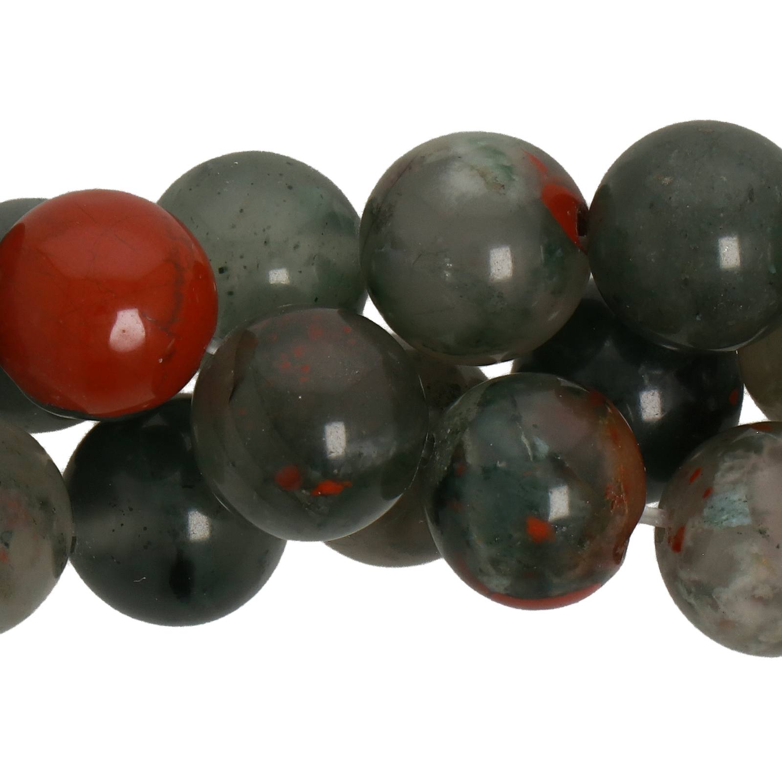 african bloodstone glatt runde 10mm | 12st