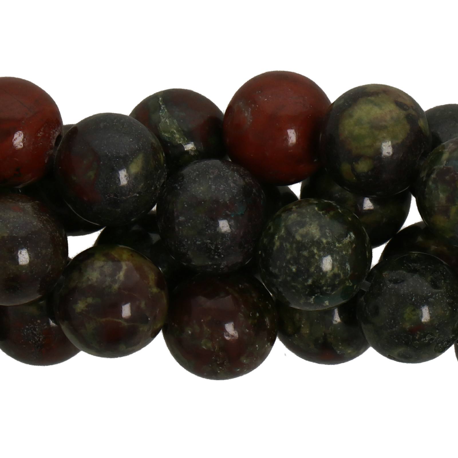 dragon blood jasper smooth round 8mm | 15/16-inch strand