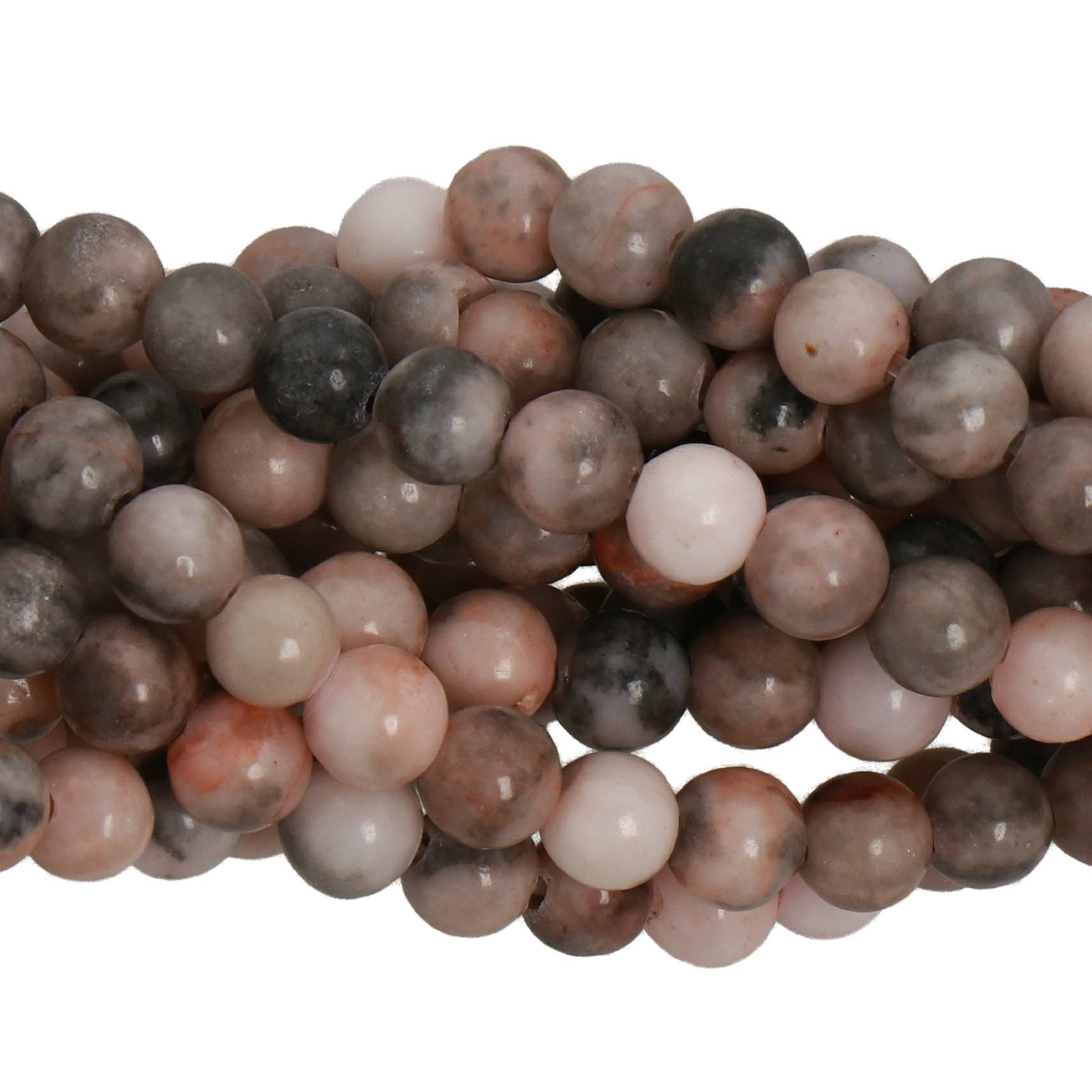 pink zebra jasper smooth round 4mm | 15/16-inch strand