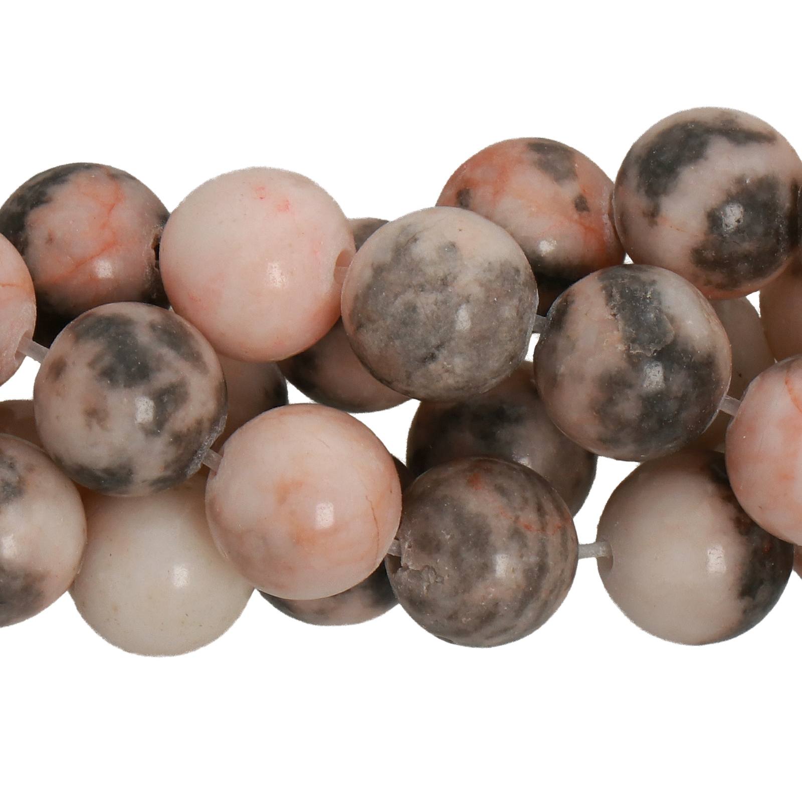 pink zebra jasper smooth round 8mm | 15/16-inch strand