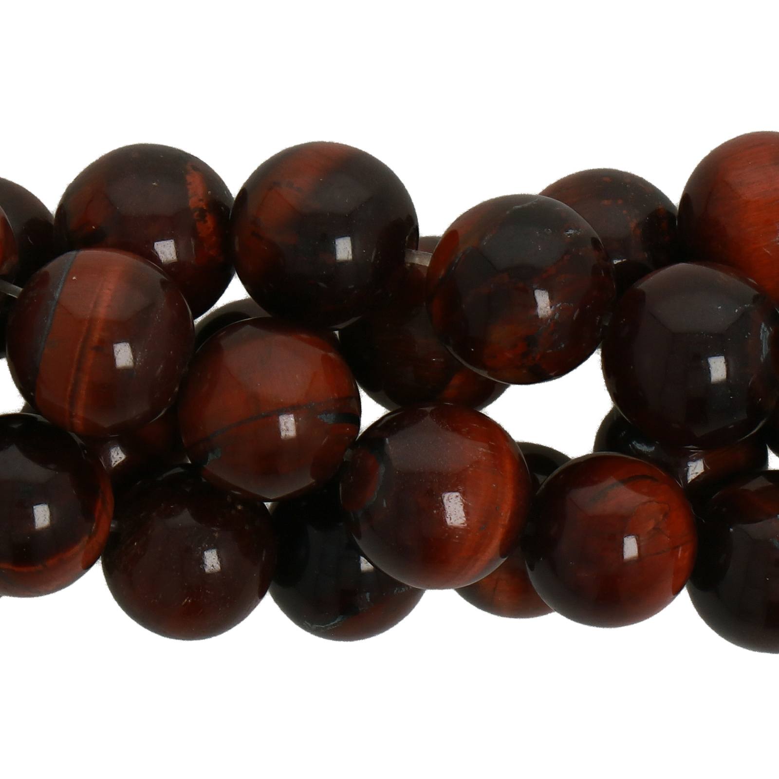 red tiger's eye ab quality smooth round 8mm | 15/16-inch strand