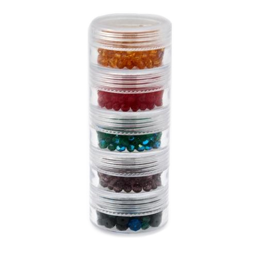 organizer plastic jar - 5 compartments - 10x4cm | 1pc